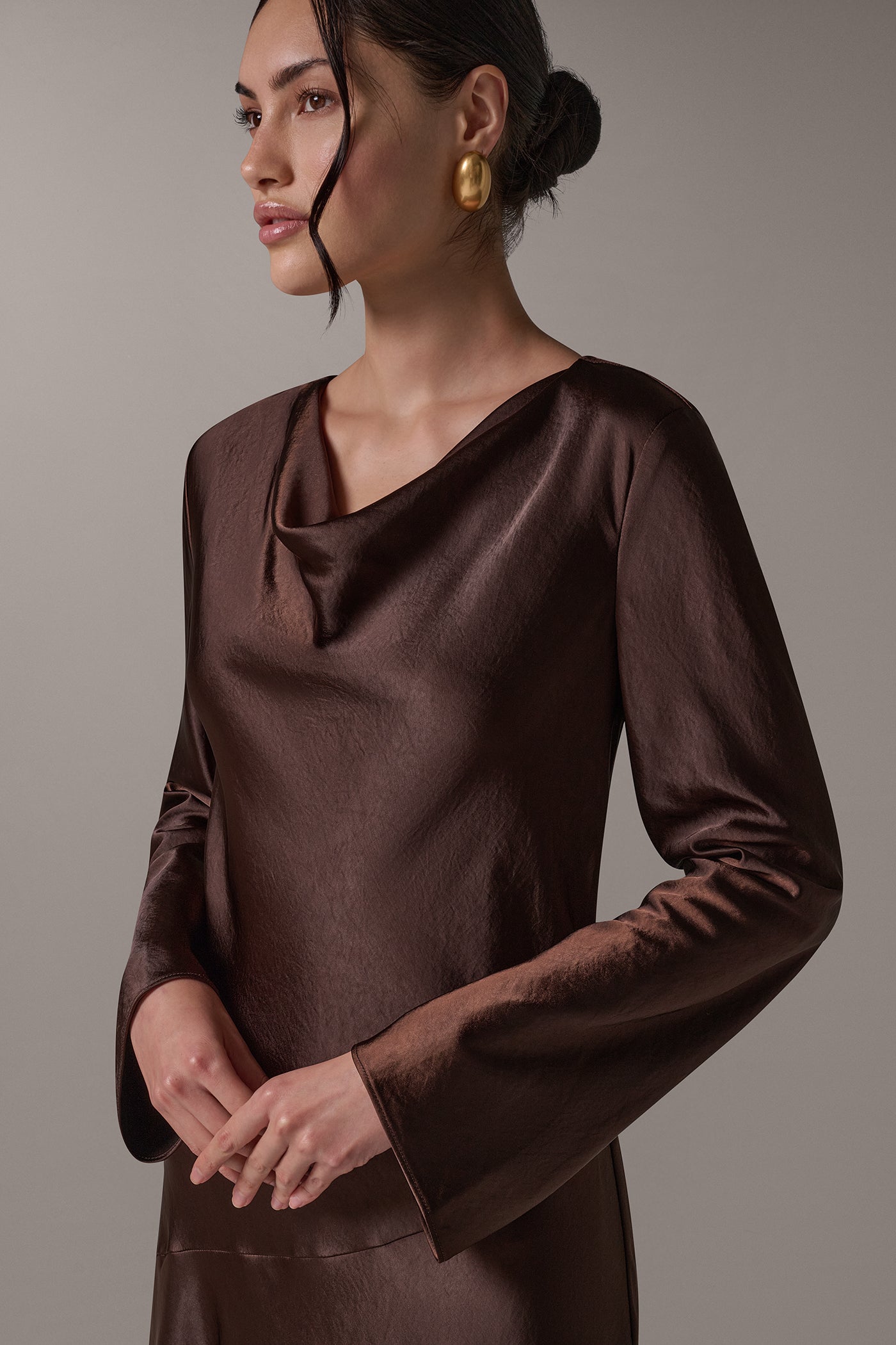 COWL NECK MIDI DRESS VIEW 6