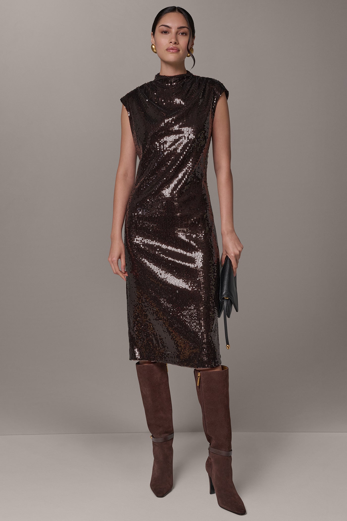 SEQUIN MIDI DRESS VIEW 1