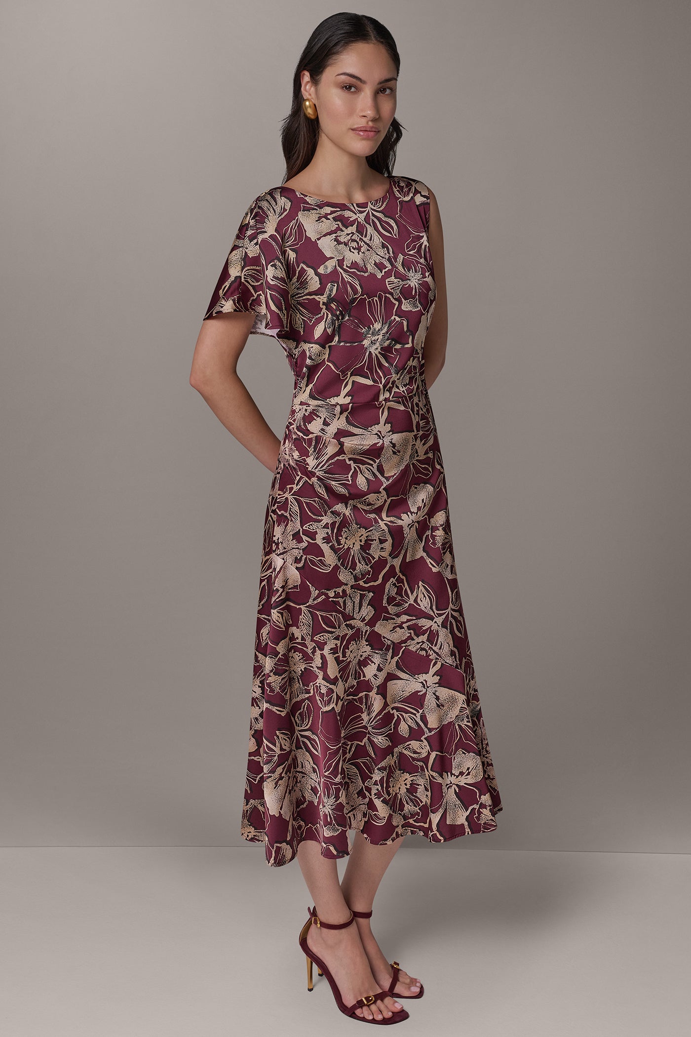 ASYMMETRICAL CINCHED SIDE DRESS VIEW 4