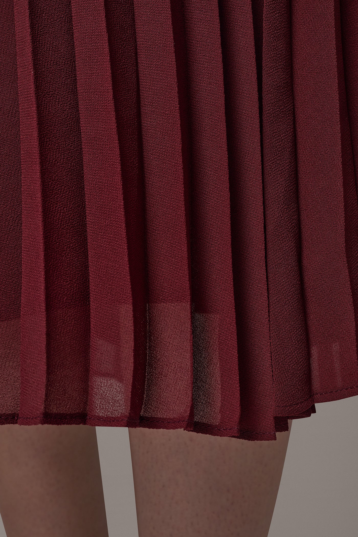 MIXED MEDIA PLEATED MIDI DRESS VIEW 10
