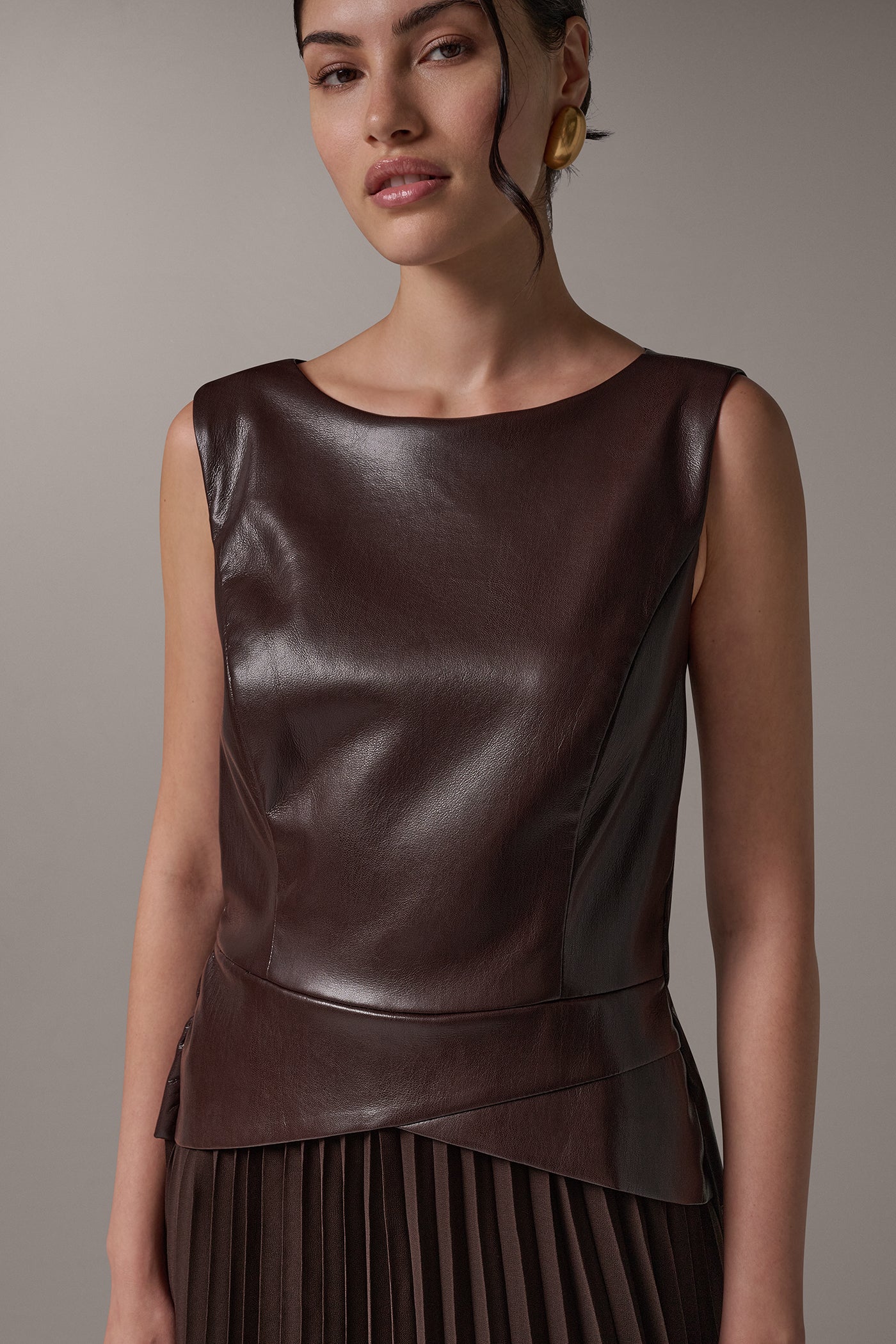 BOATNECK MIXED MEDIA MIDI DRESS VIEW 4