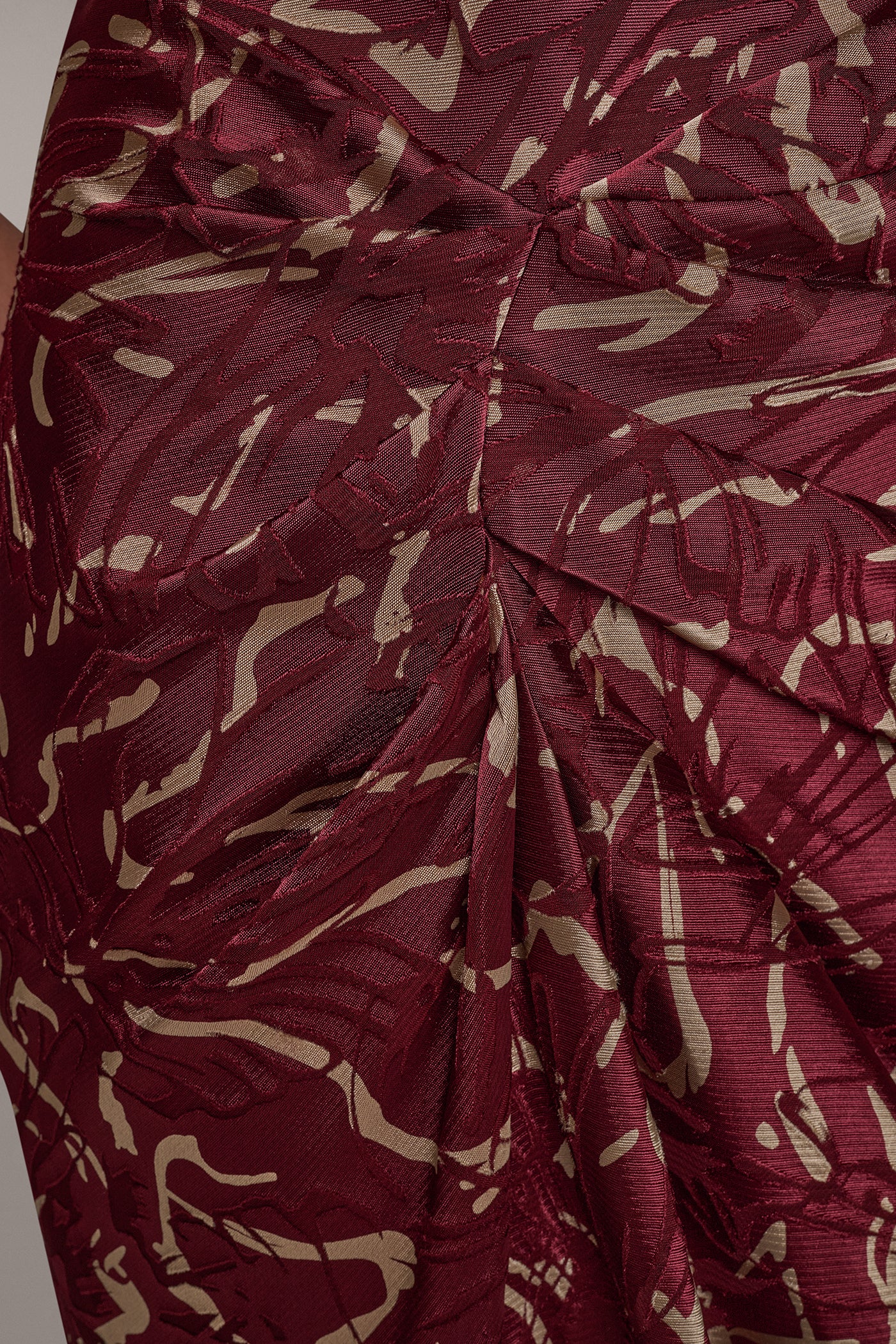 BURNOUT CINCH WAIST MIDI DRESS VIEW 8
