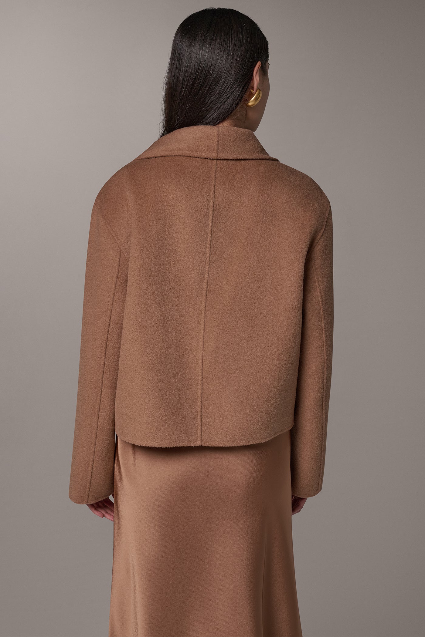 CROPPED WOOL BLEND WRAP JACKET VIEW 4