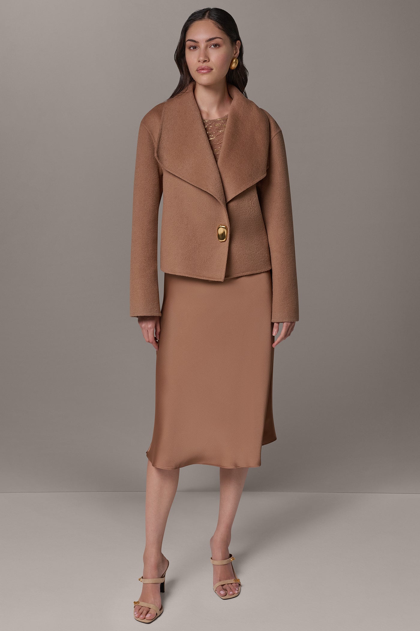 CROPPED WOOL BLEND WRAP JACKET VIEW 7