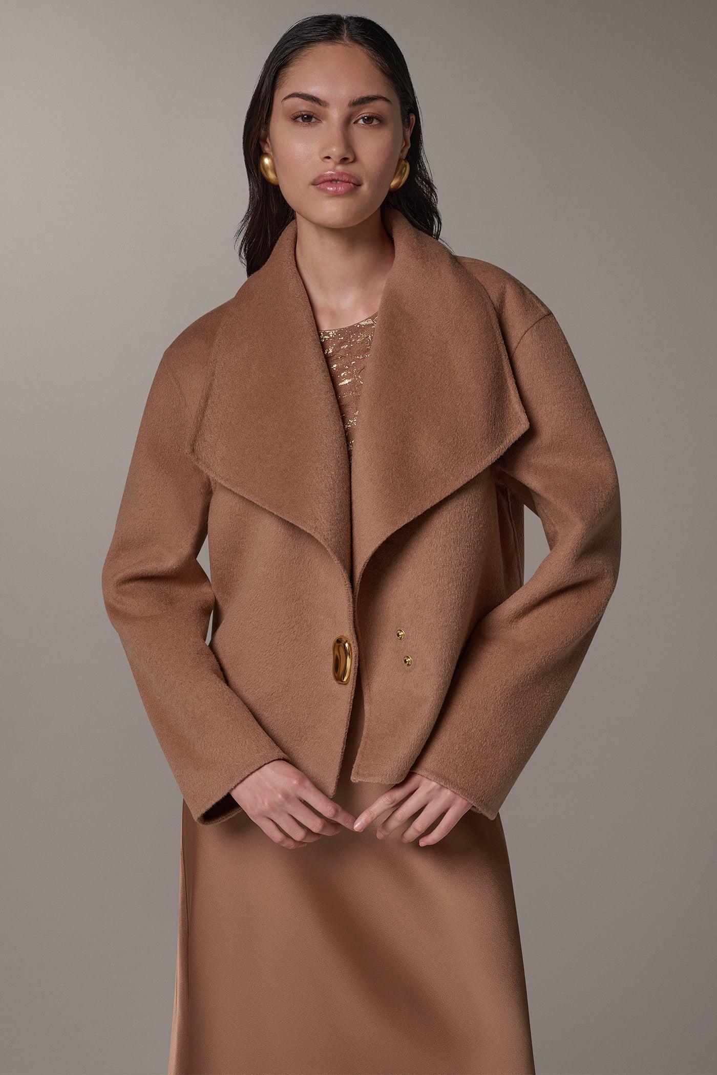 CROPPED WOOL BLEND WRAP JACKET VIEW 8