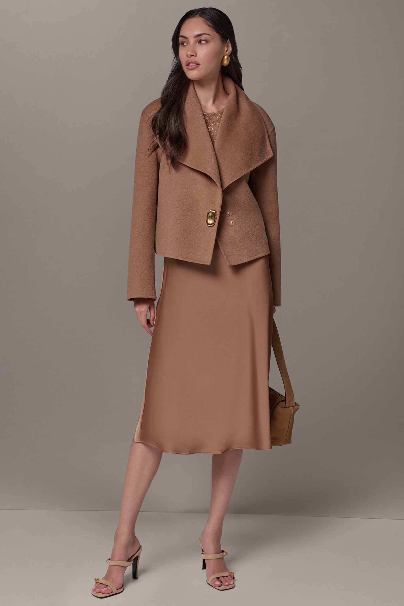 CROPPED WOOL BLEND WRAP JACKET VIEW 9