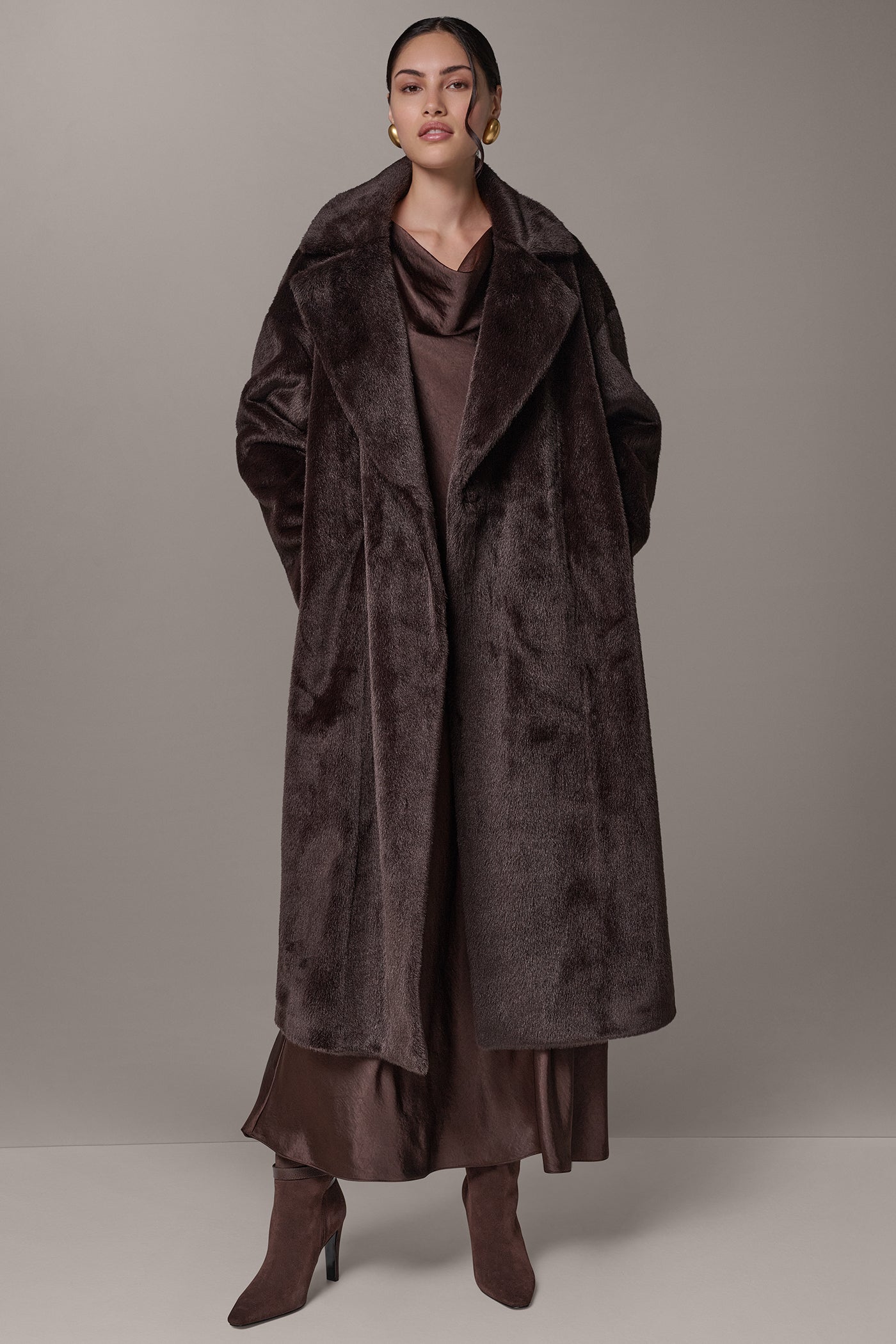 FAUX FUR LONG COAT VIEW 6