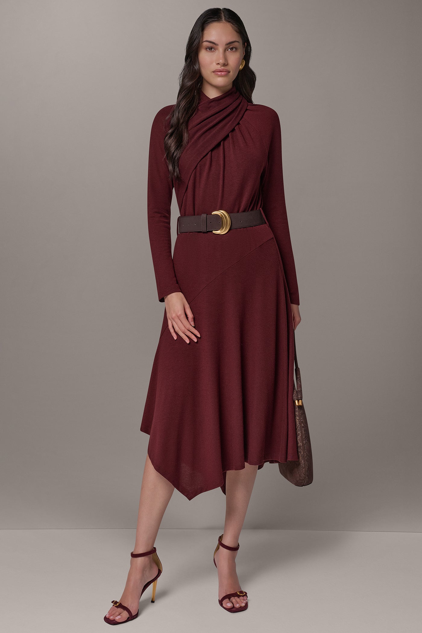 ANGLE HEM MIDI DRESS