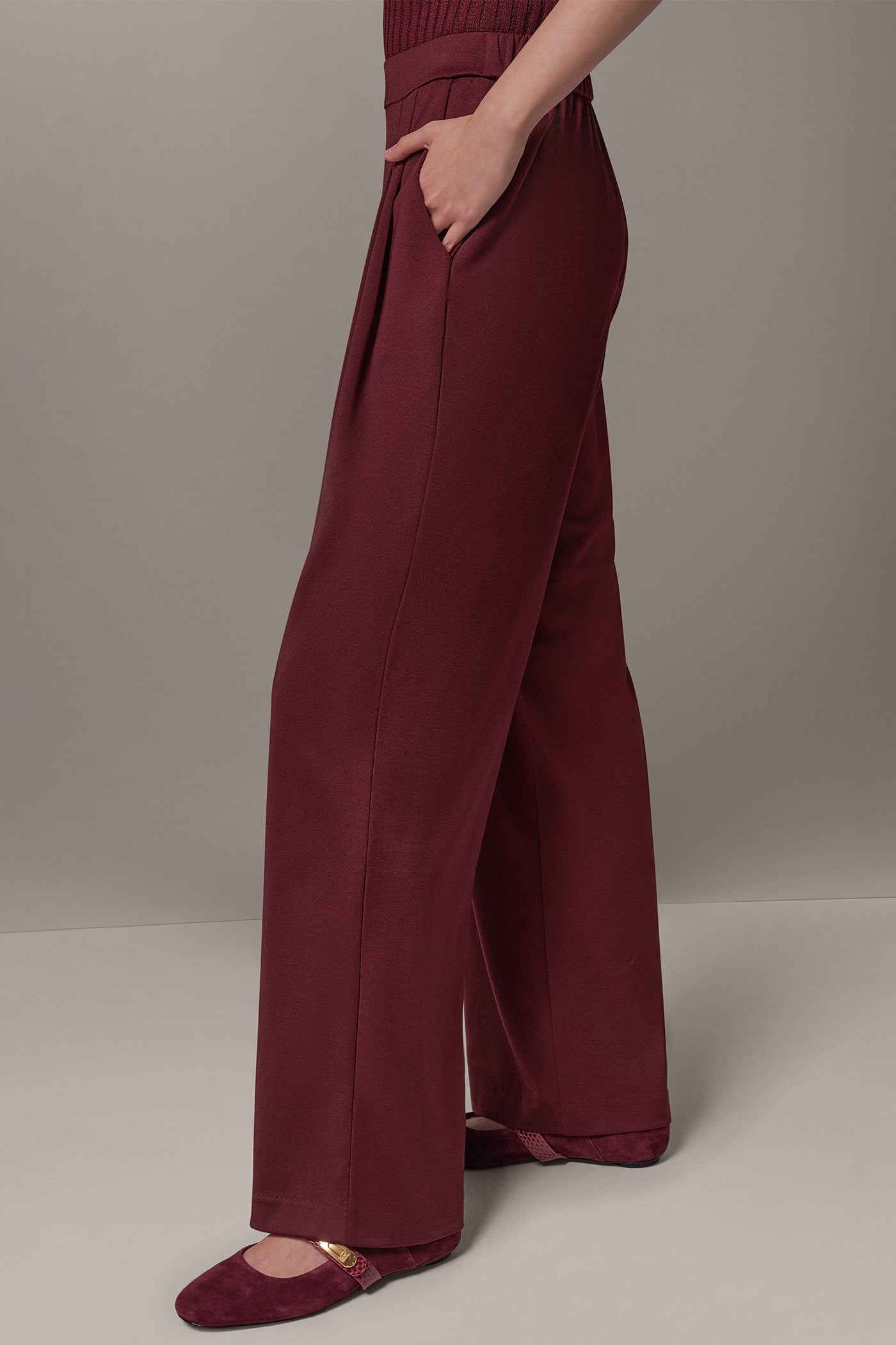 MID-RISE CRINKLE SATIN WIDE-LEG PANT VIEW 2