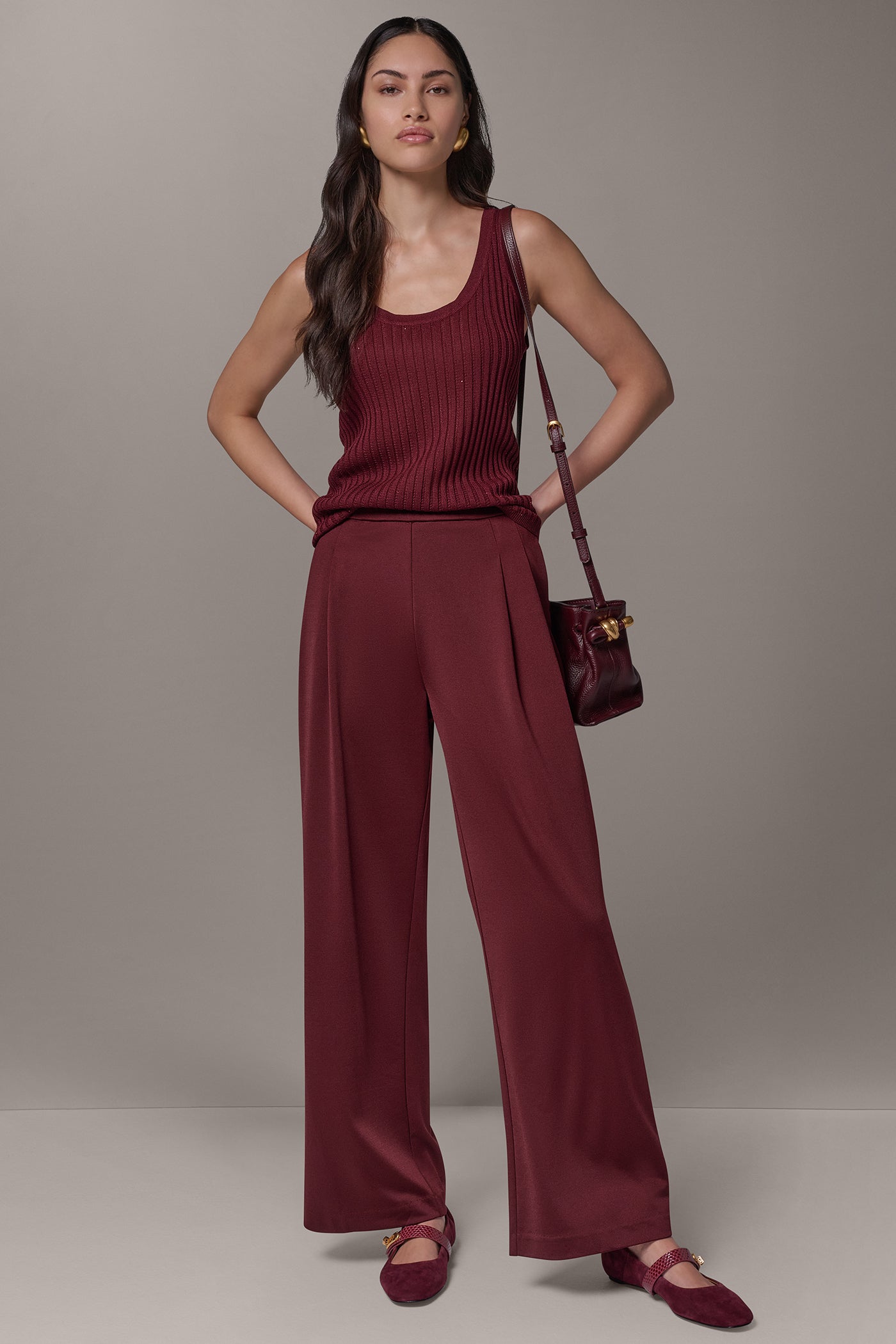 MID-RISE CRINKLE SATIN WIDE-LEG PANT VIEW 7