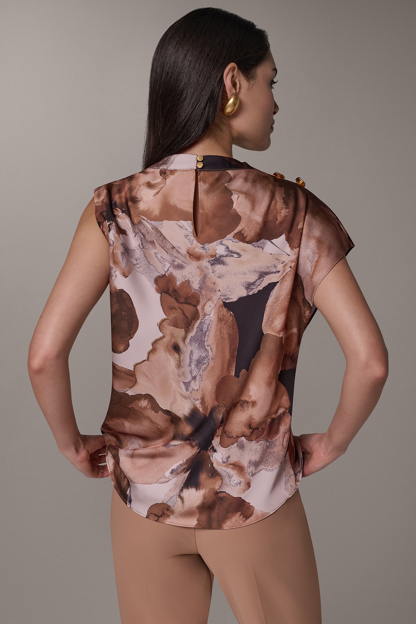 PRINTED ASYMMETRIC HIGH-NECK TOP VIEW 5 | New Arrivals