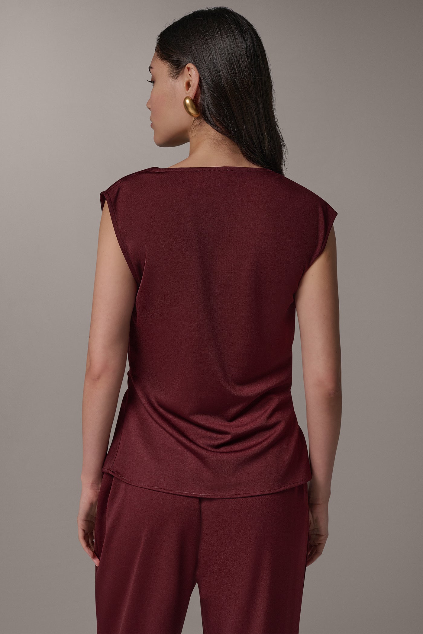 ASYMMETRIC MIXED MEDIA BLOUSE VIEW 3