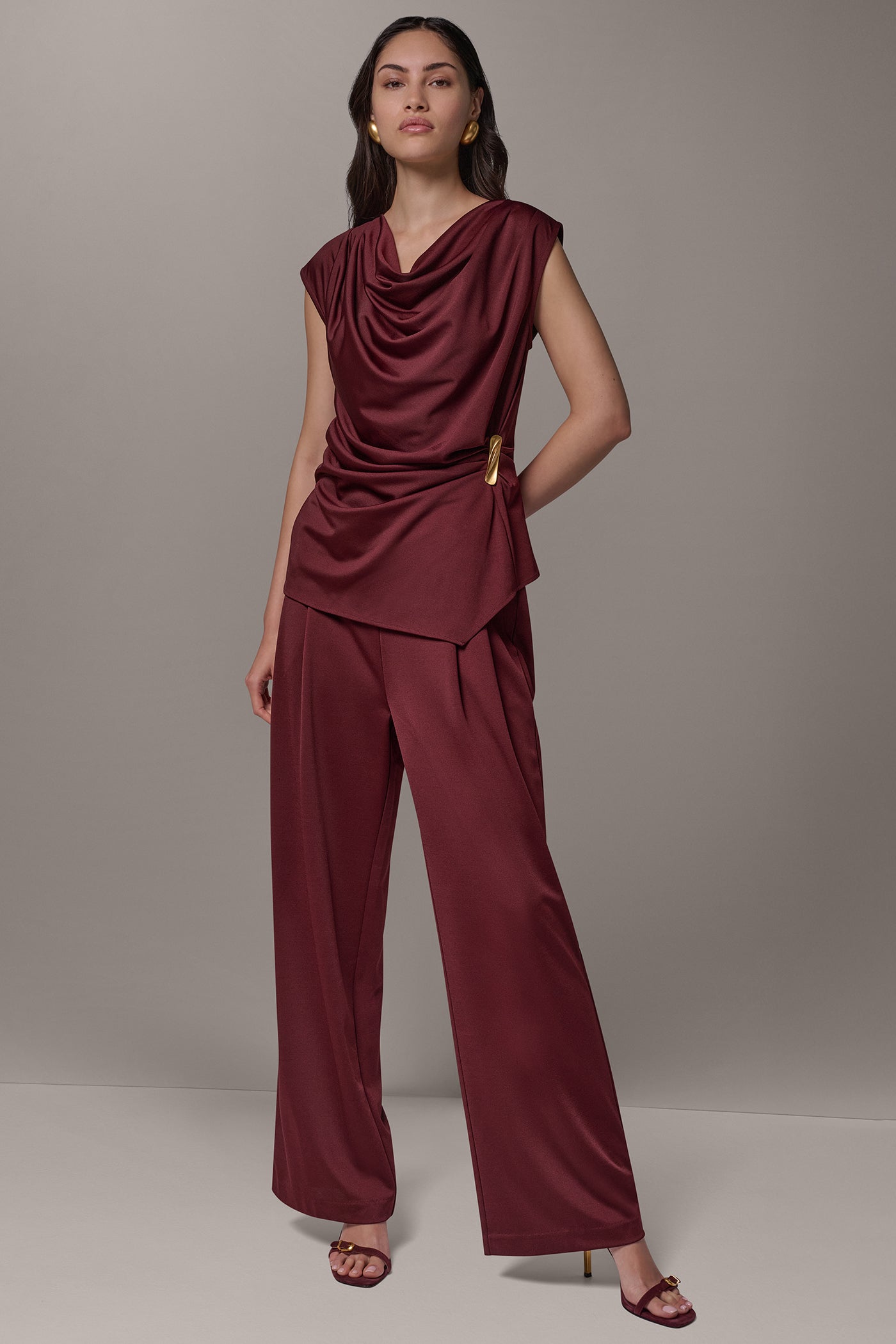 ASYMMETRIC MIXED MEDIA BLOUSE VIEW 6