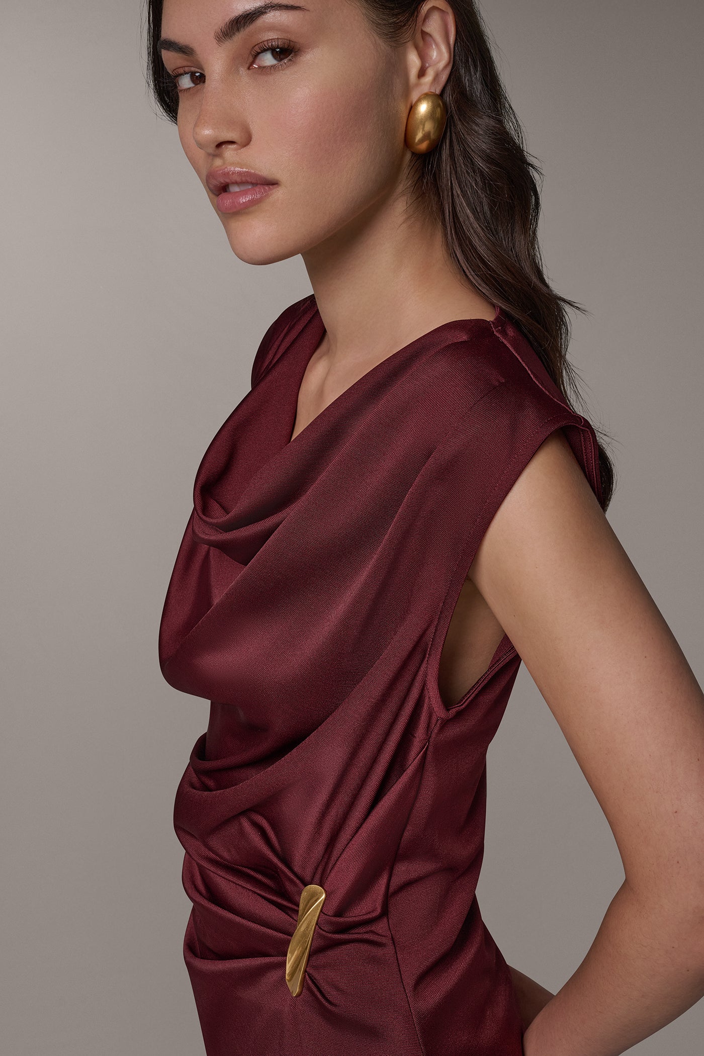 ASYMMETRIC MIXED MEDIA BLOUSE VIEW 2