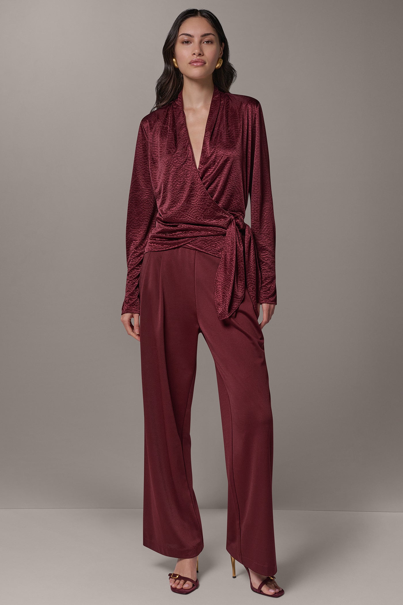 CRINKLE TIE-WAIST BLOUSE VIEW 7