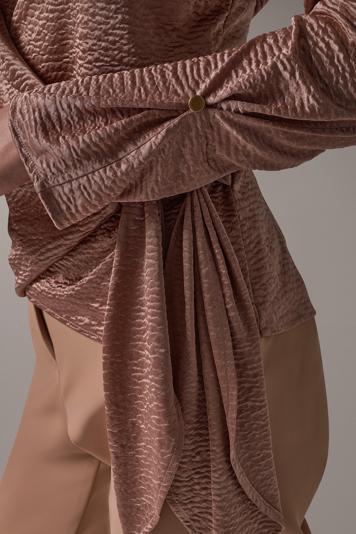 CRINKLE TIE-WAIST BLOUSE VIEW 6 | New Arrivals