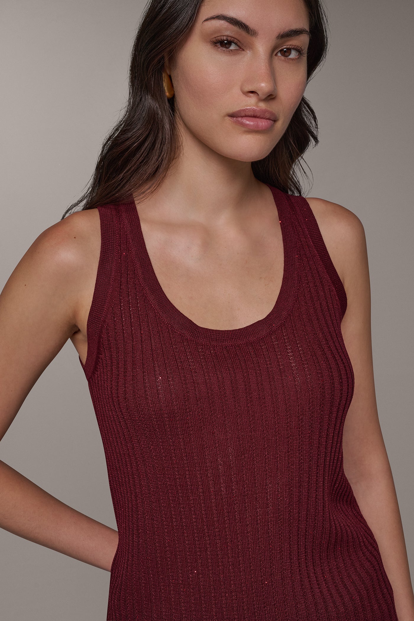 SEQUIN RIB SWEATER TANK VIEW 4