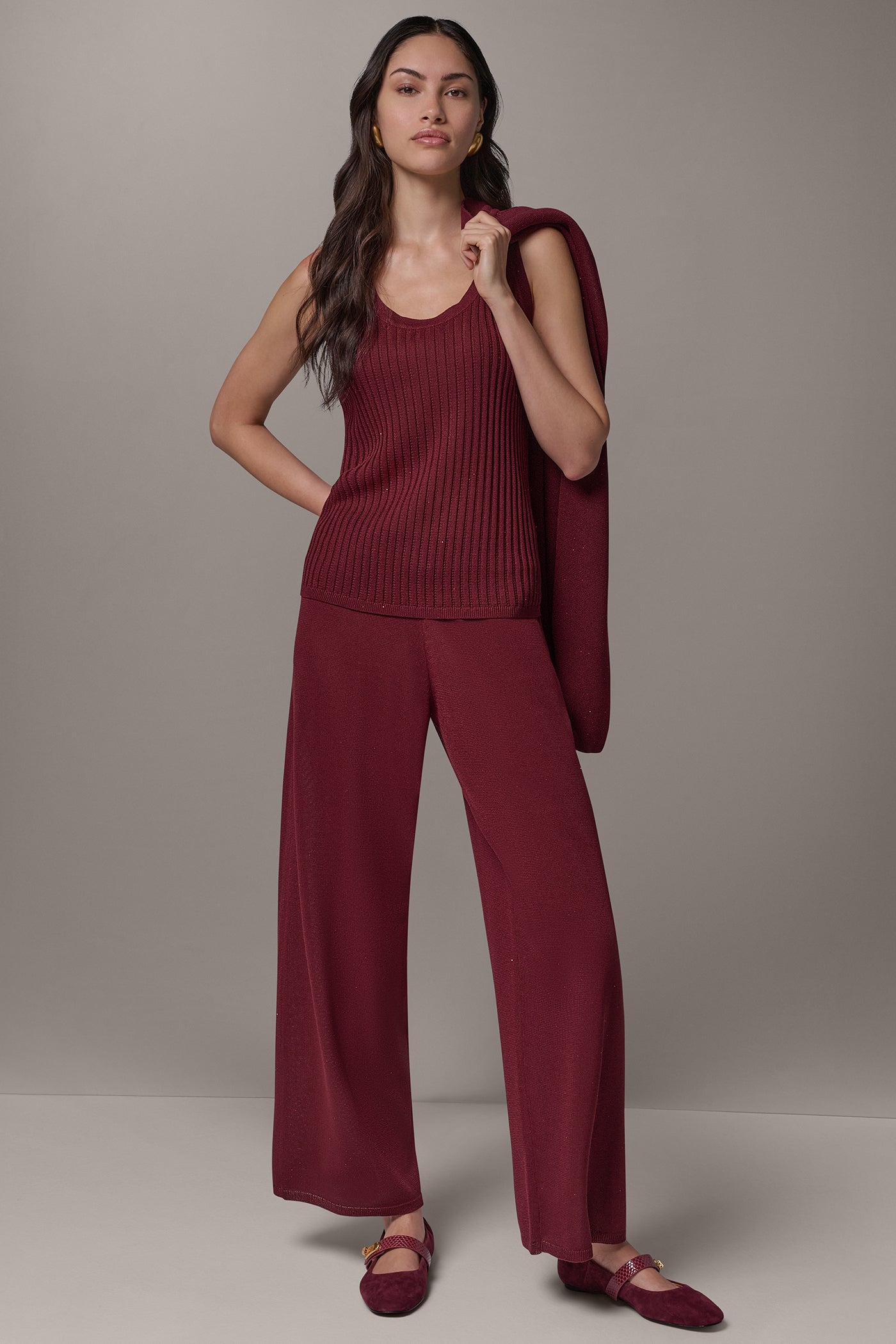 SEQUIN RIB SWEATER TANK VIEW 6