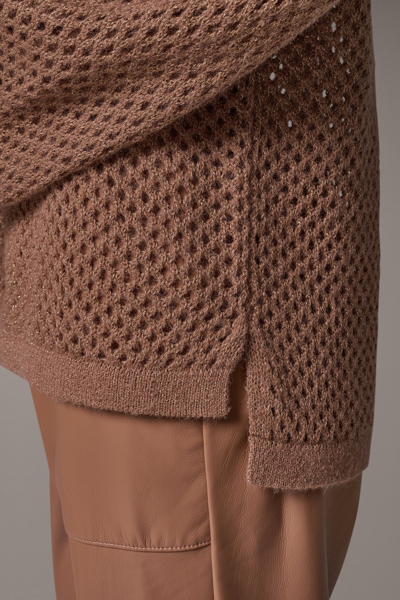 METALLIC OPEN STITCH SWEATER VIEW 6