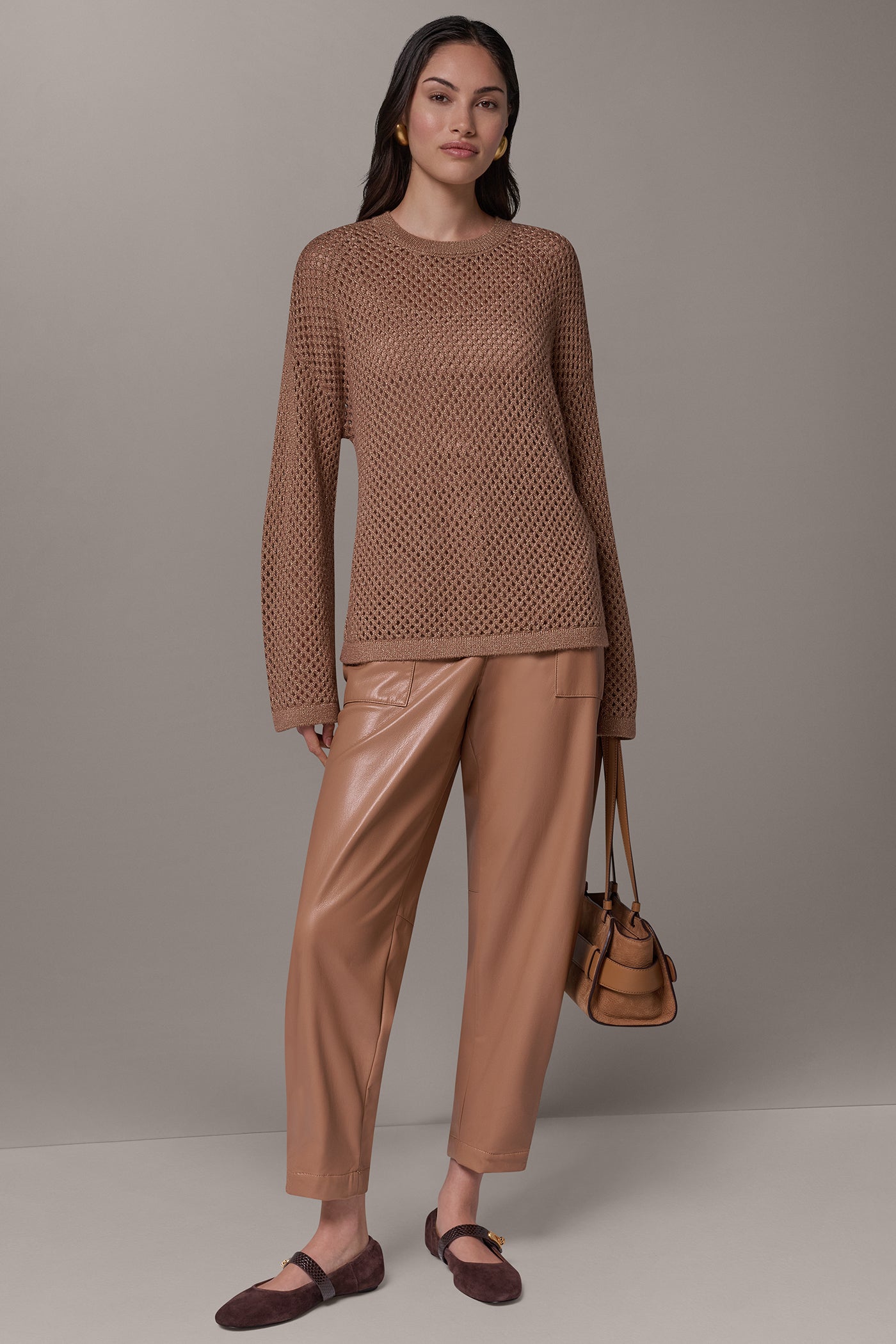 METALLIC OPEN STITCH SWEATER VIEW 7
