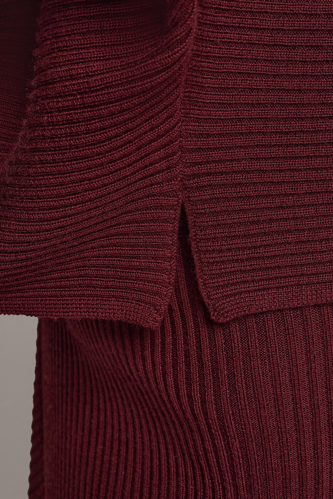 RIB WOOL ASYMMETRIC NECK SWEATER VIEW 7