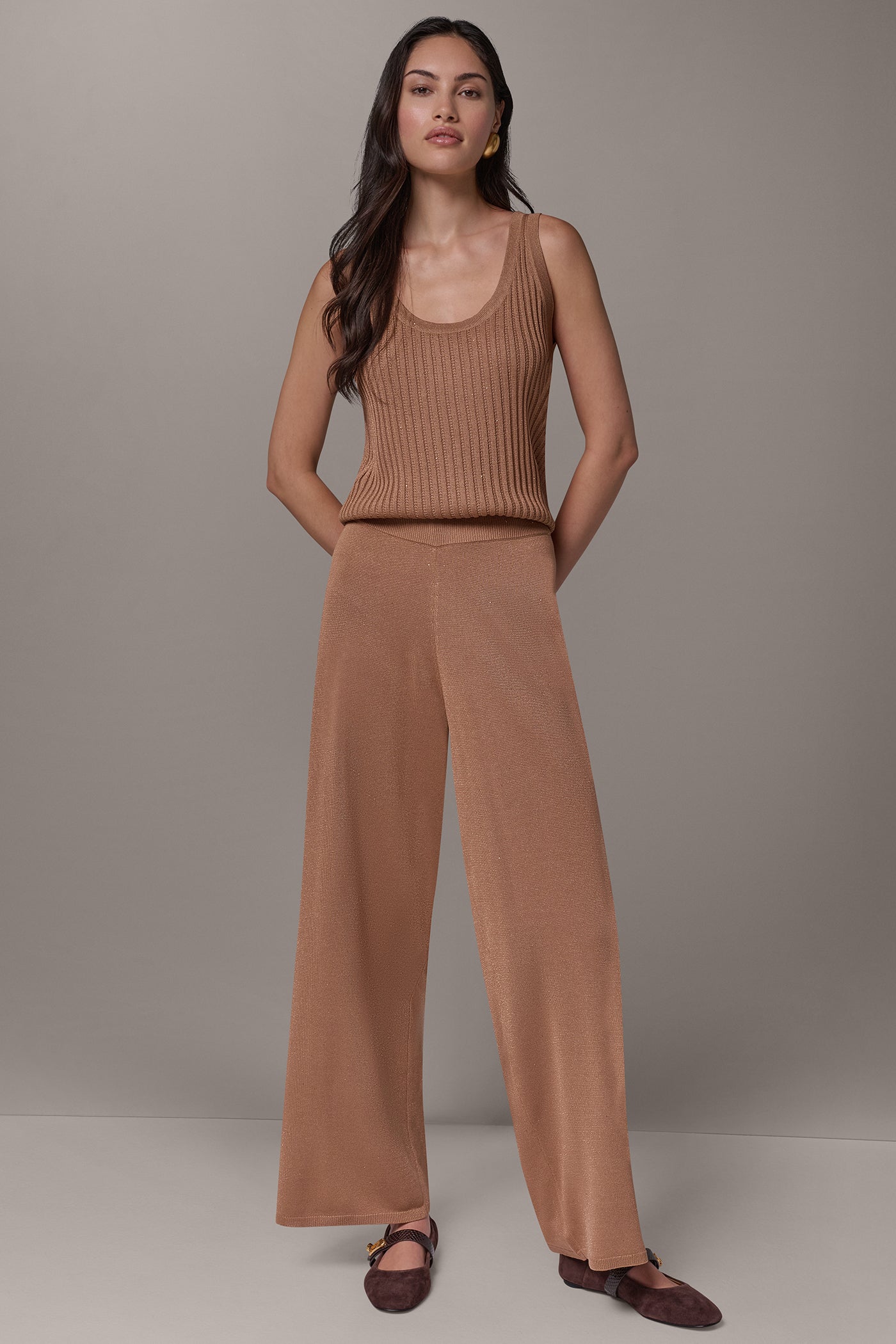 HIGH RISE SEQUIN WIDE LEG SWEATER PANT VIEW 6