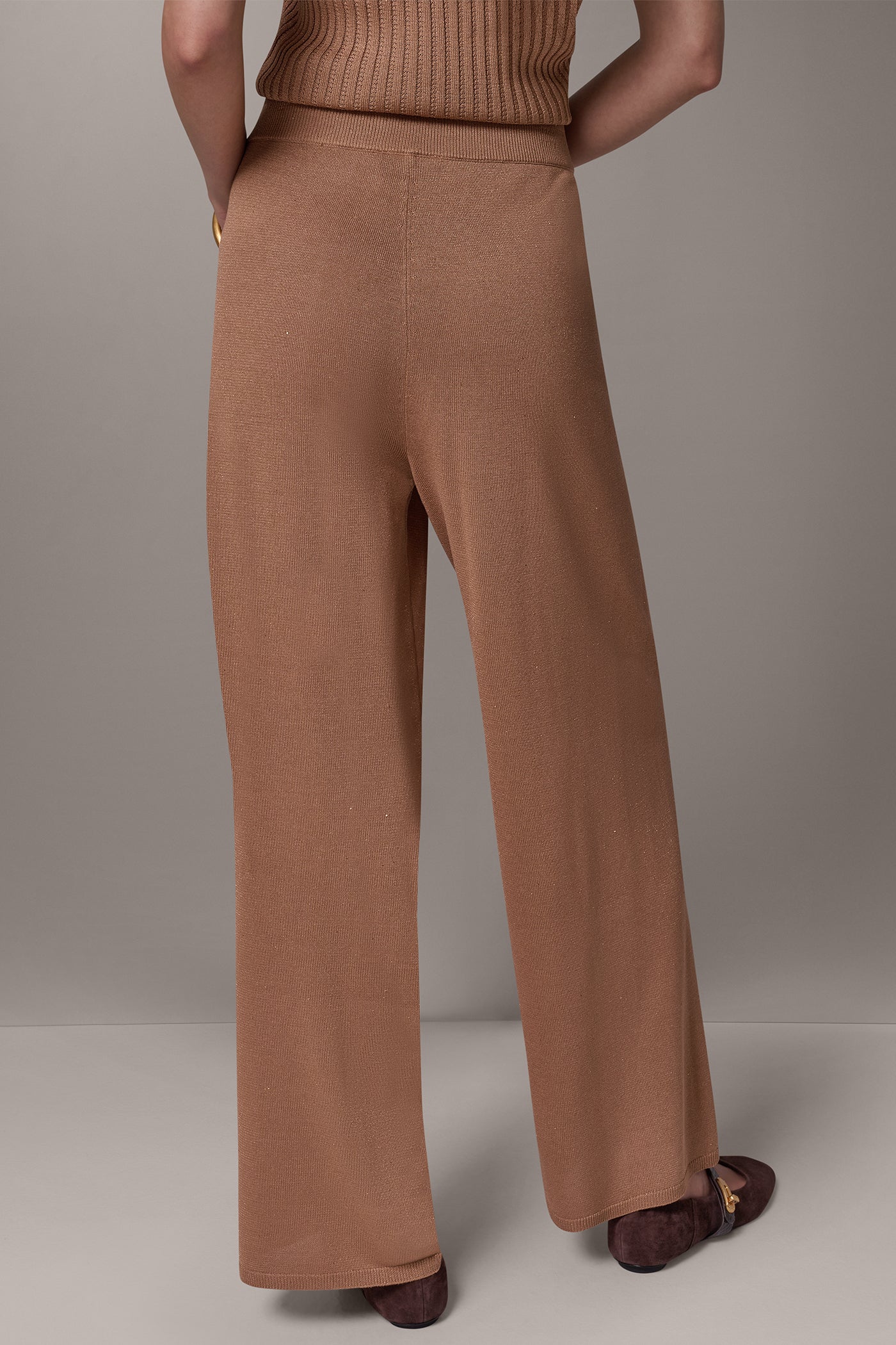 HIGH RISE SEQUIN WIDE LEG SWEATER PANT VIEW 3