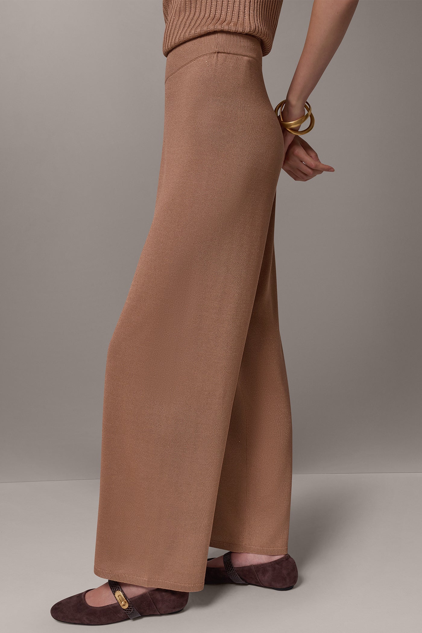 HIGH RISE SEQUIN WIDE LEG SWEATER PANT VIEW 2