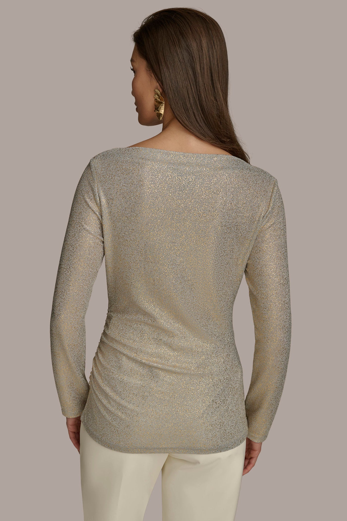 FOIL BOAT NECK TOP | View 2 | SALE