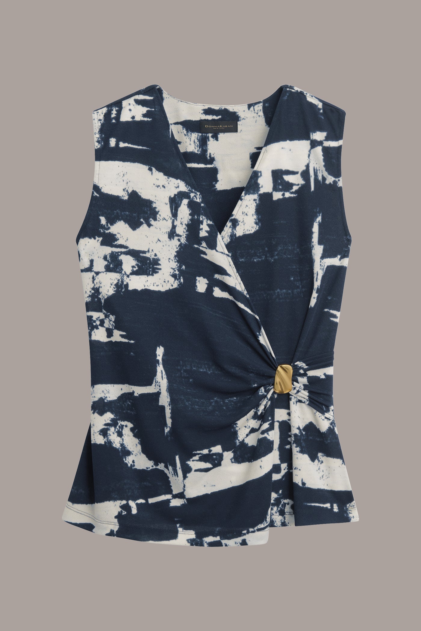 PRINTED TOP WITH WAIST HARDWARE VIEW 7 | SALE