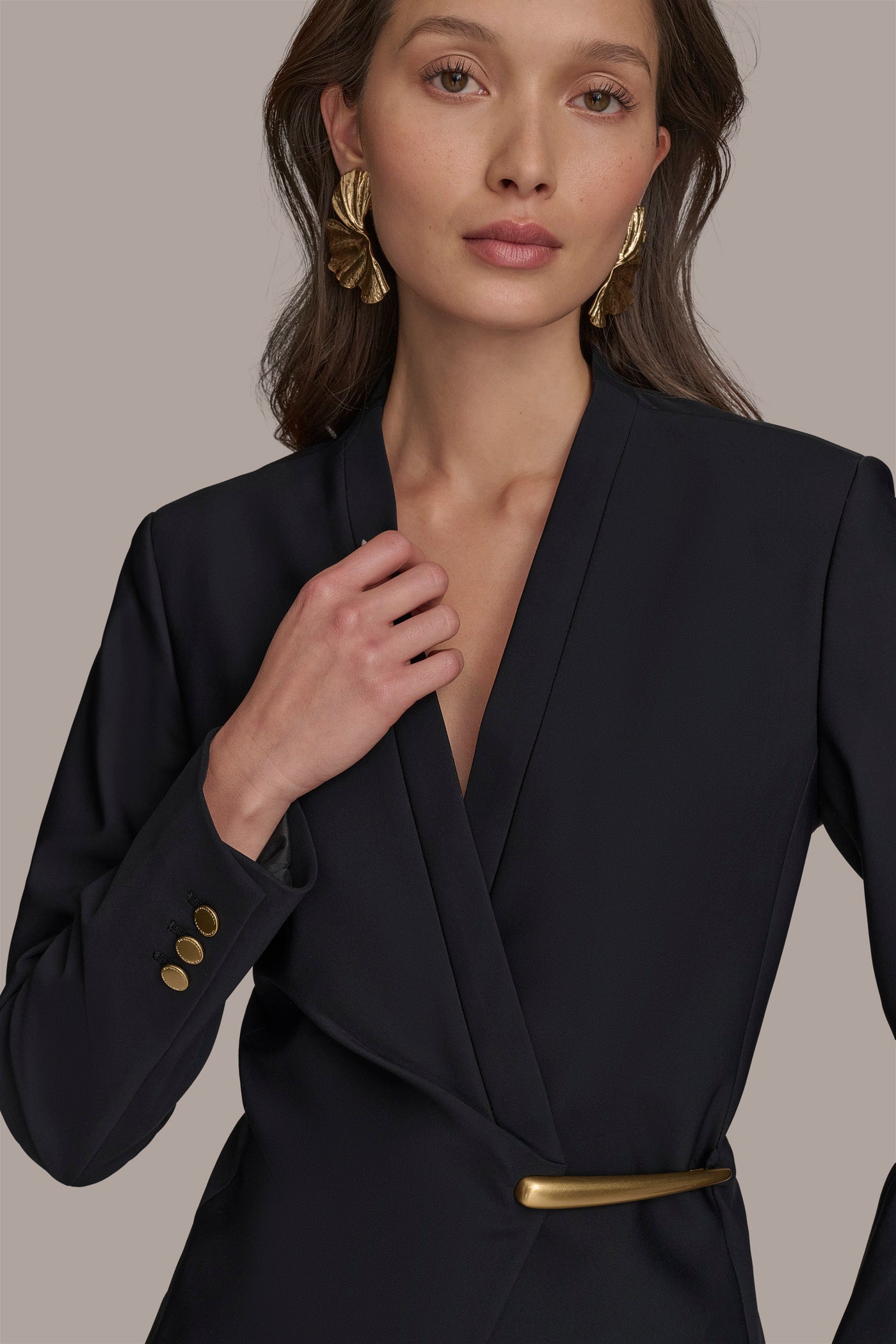 WRAP JACKET WITH BAR HARDWARE CLOSURE VIEW 4 | Blazers & Vests