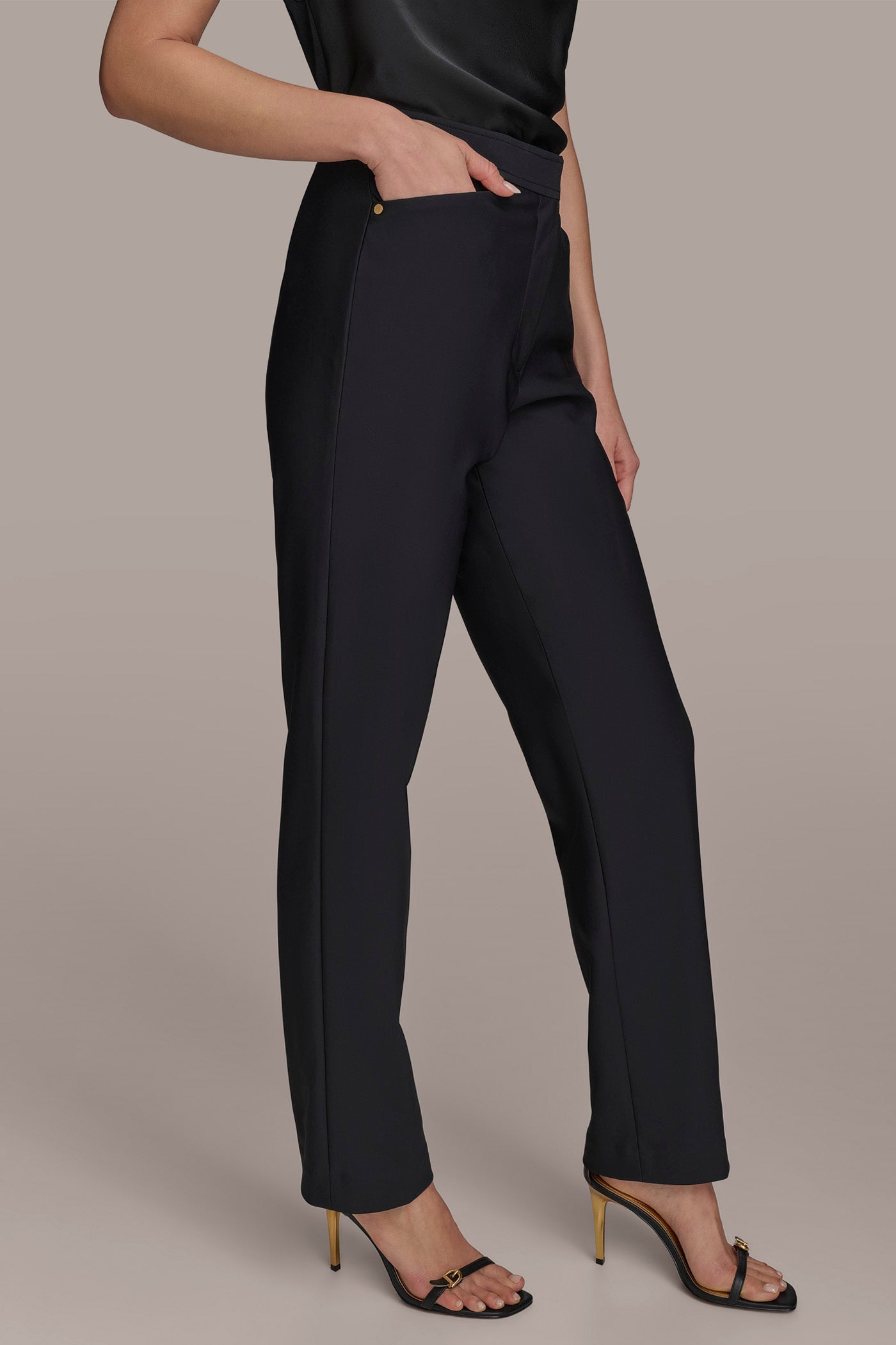 FLAT FRONT STRAIGHT PANT VIEW 3 | Pants