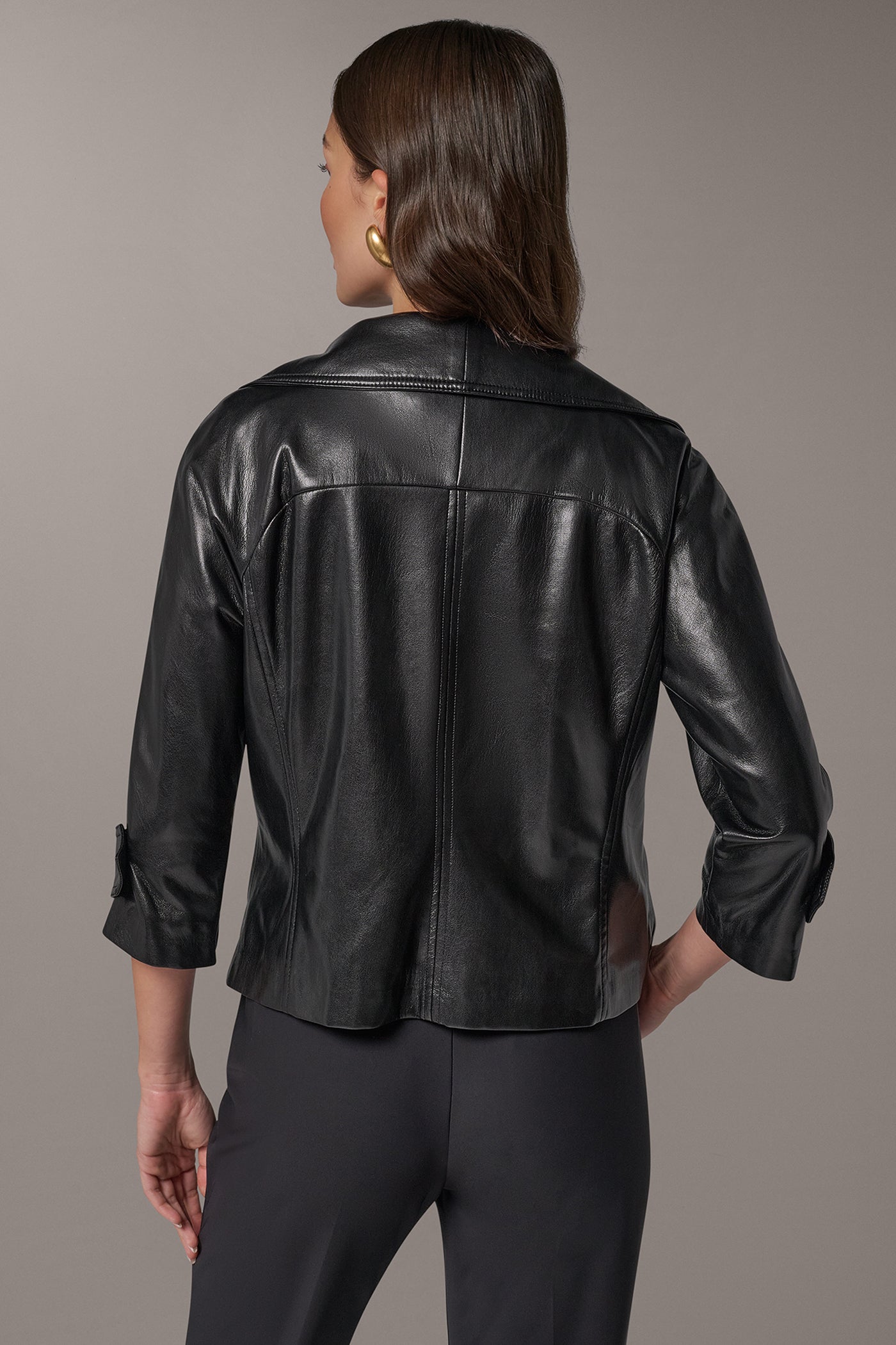 3/4 SLEEVE WRAP EFFECT JACKET (alternate view)