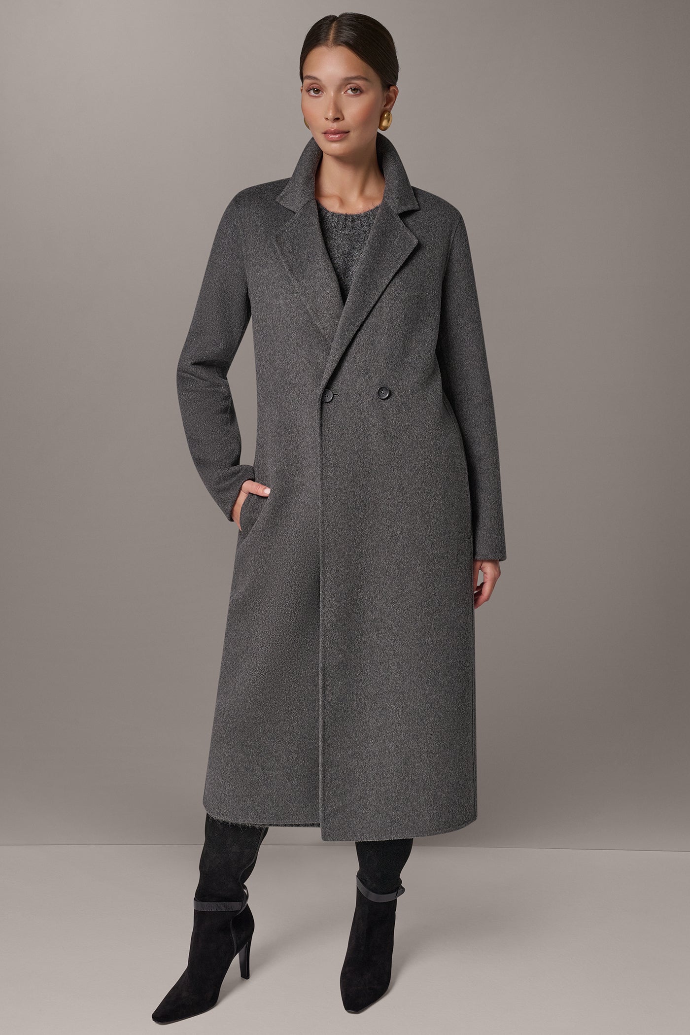 FAUX FUR SCARF LONG COAT VIEW 14 | Clothing