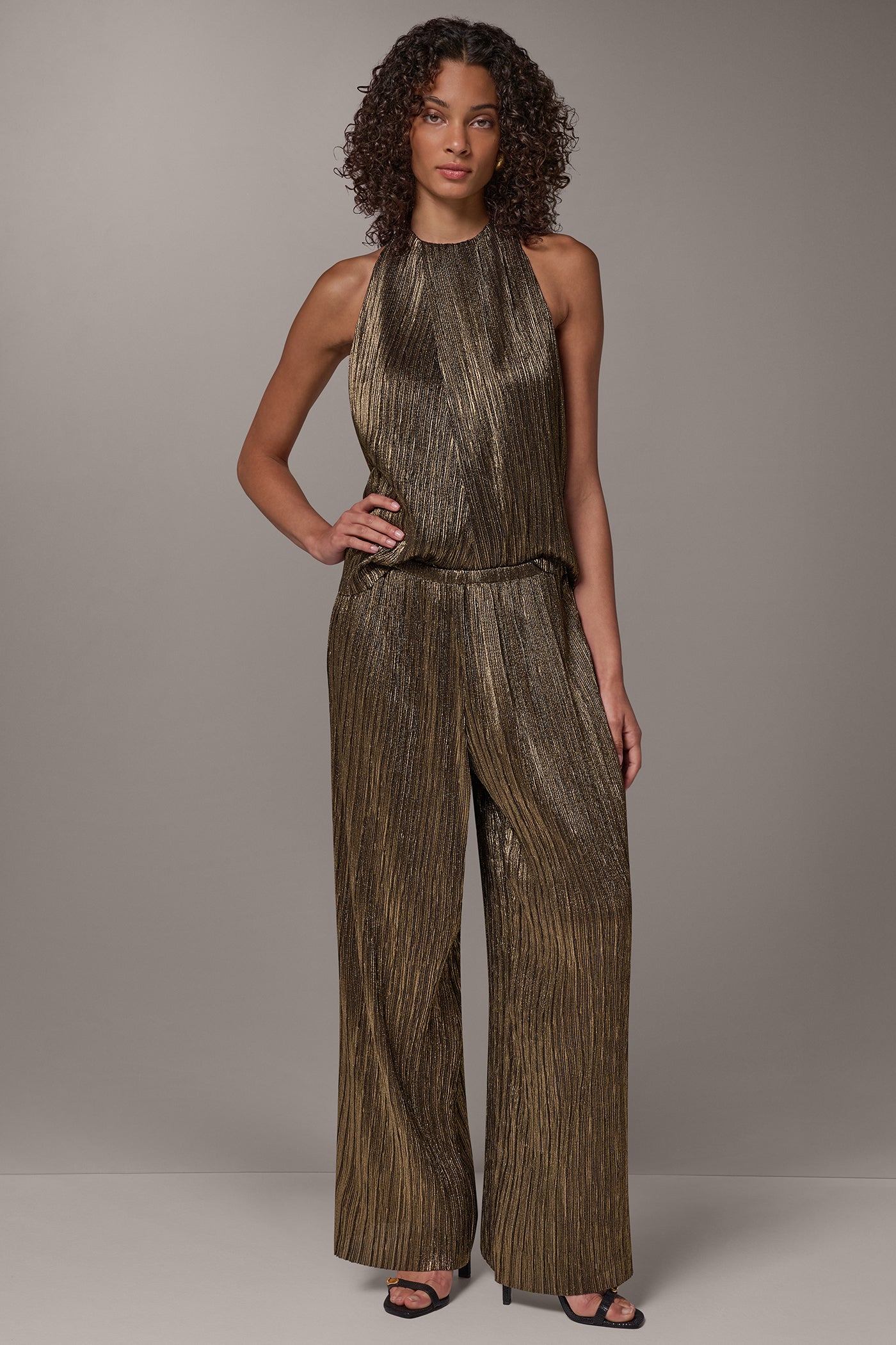 HIGH RISE CRINKLE WIDE LEG PANT VIEW 4