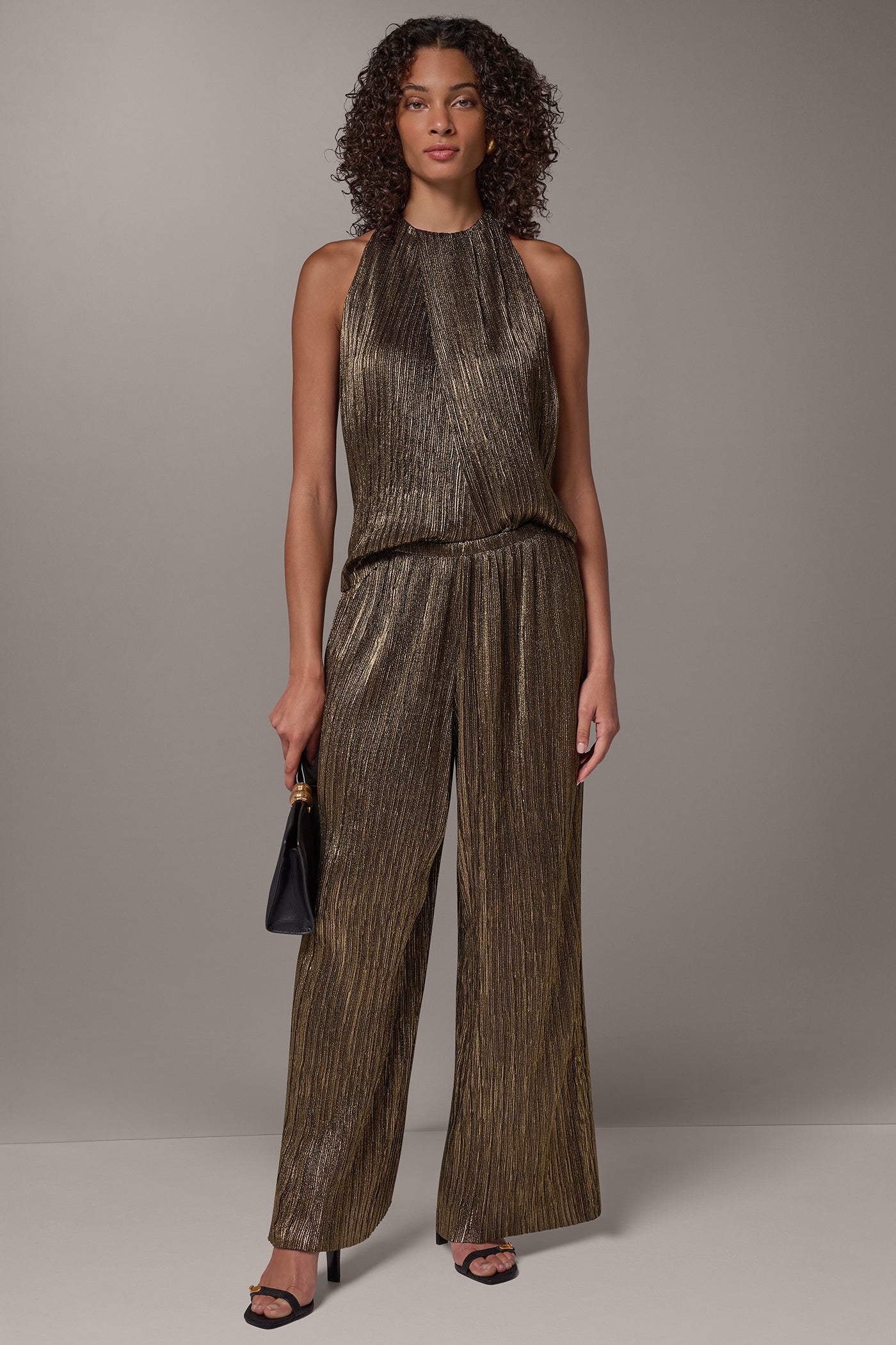 HIGH RISE CRINKLE WIDE LEG PANT VIEW 2