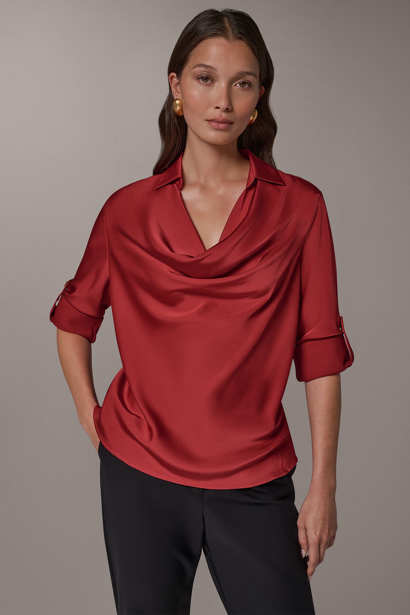 COWL NECK COLLAR TOP VIEW 1