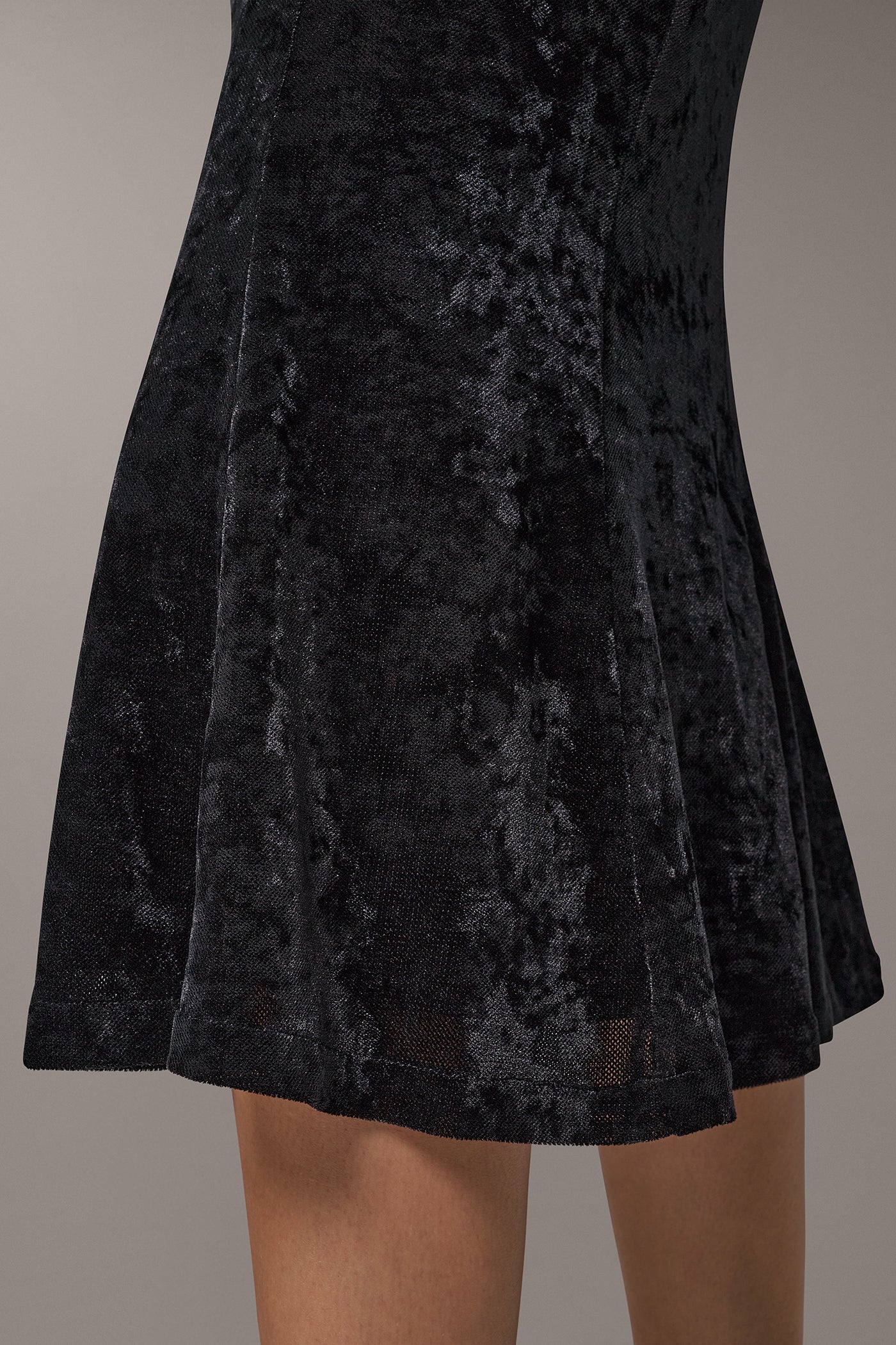 STRETCH VELVET MIDI TRUMPET SKIRT VIEW 10