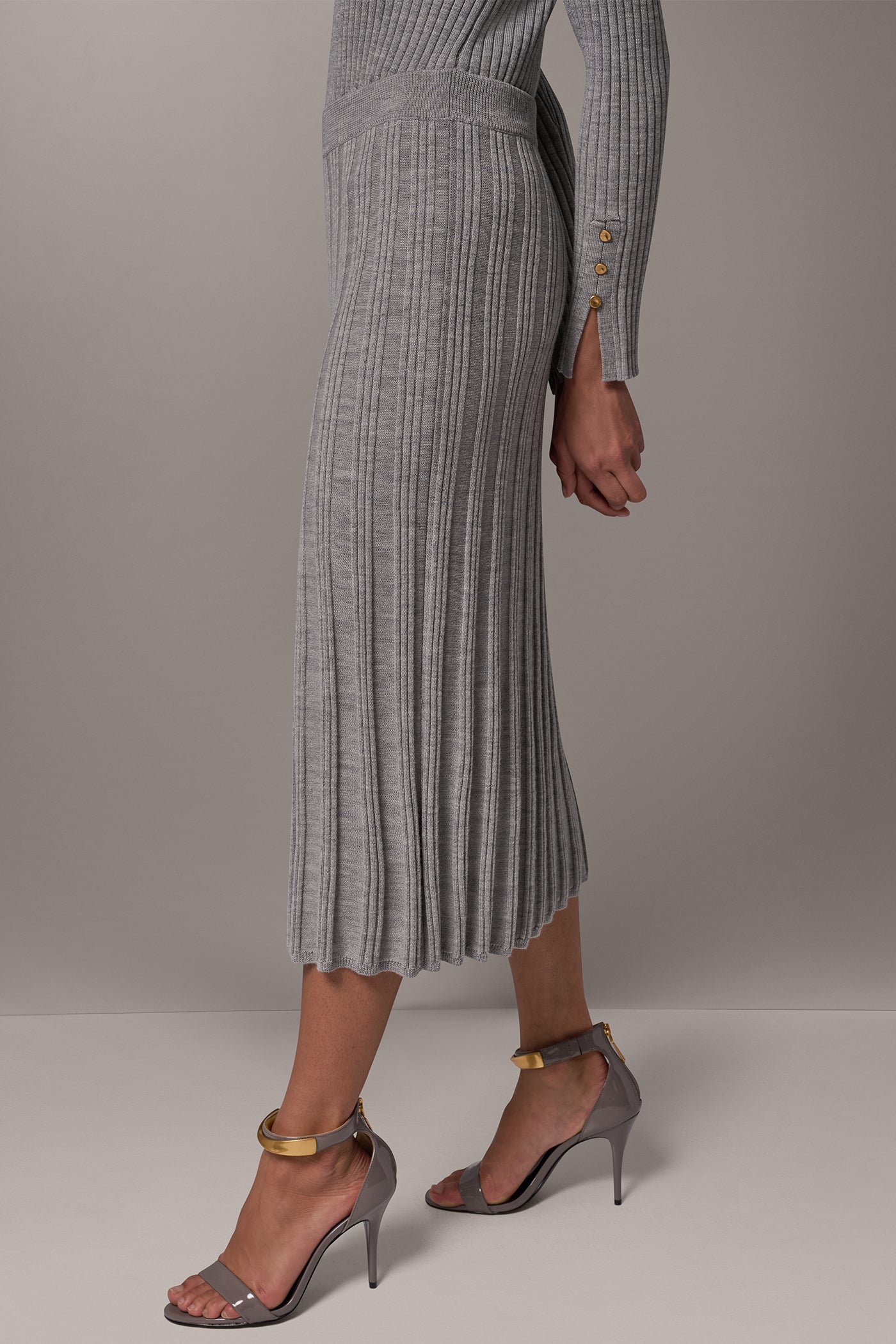 WOOL RIB MIDI SWEATER SKIRT VIEW 2