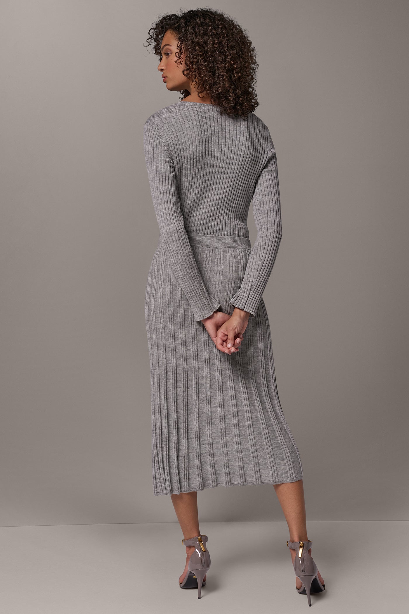 WOOL RIB MIDI SWEATER SKIRT VIEW 7