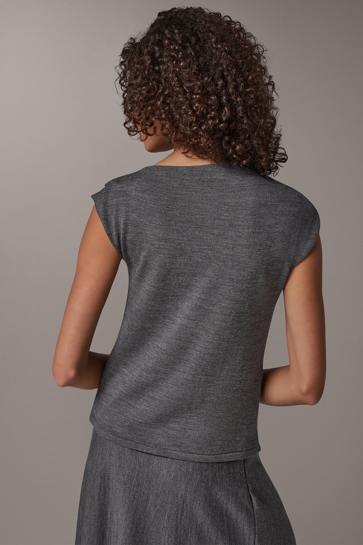 WOOL ASYMMETRIC SLEEVE SWEATER VIEW 3