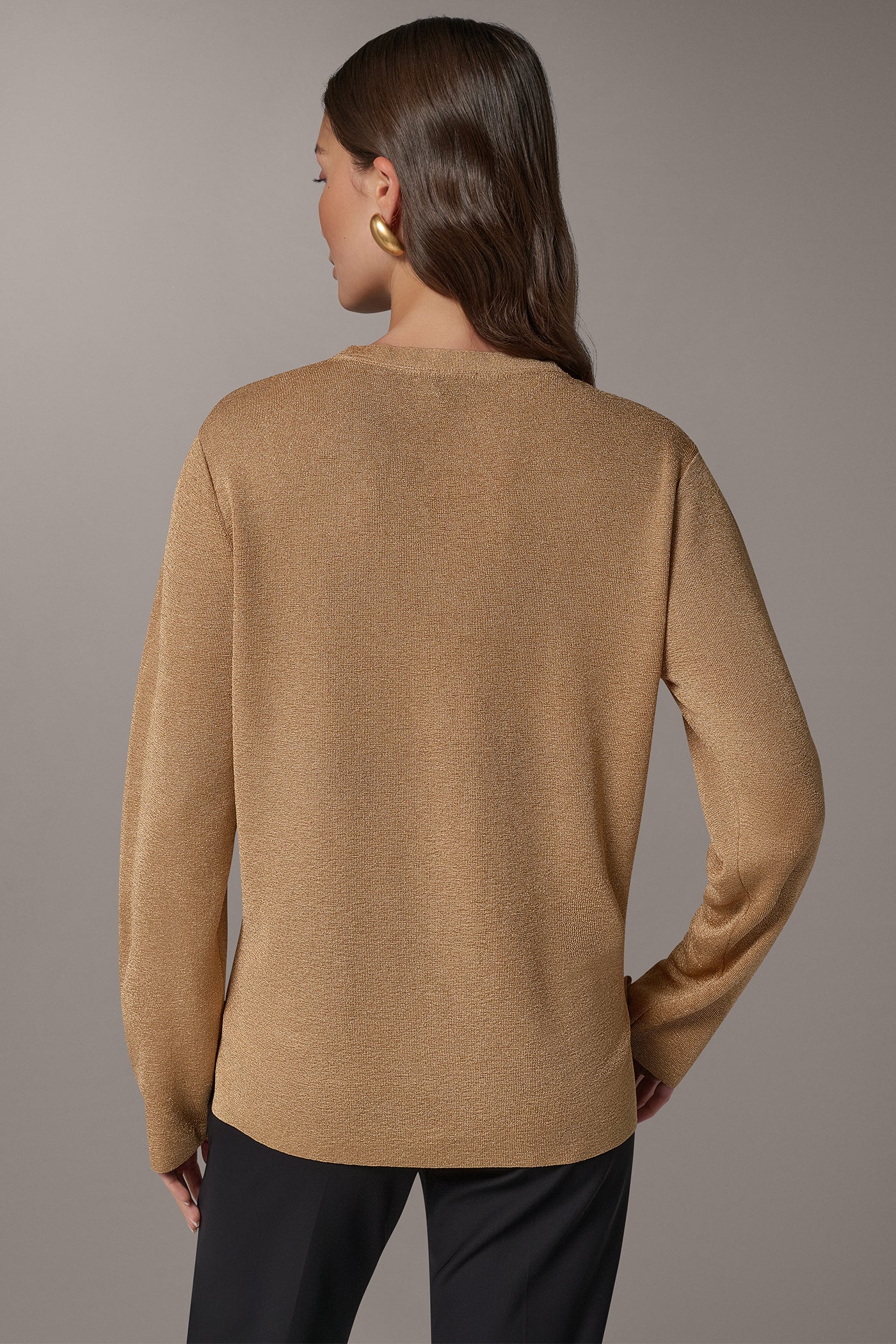 RIB KNIT V-NECK SWEATER VIEW 3