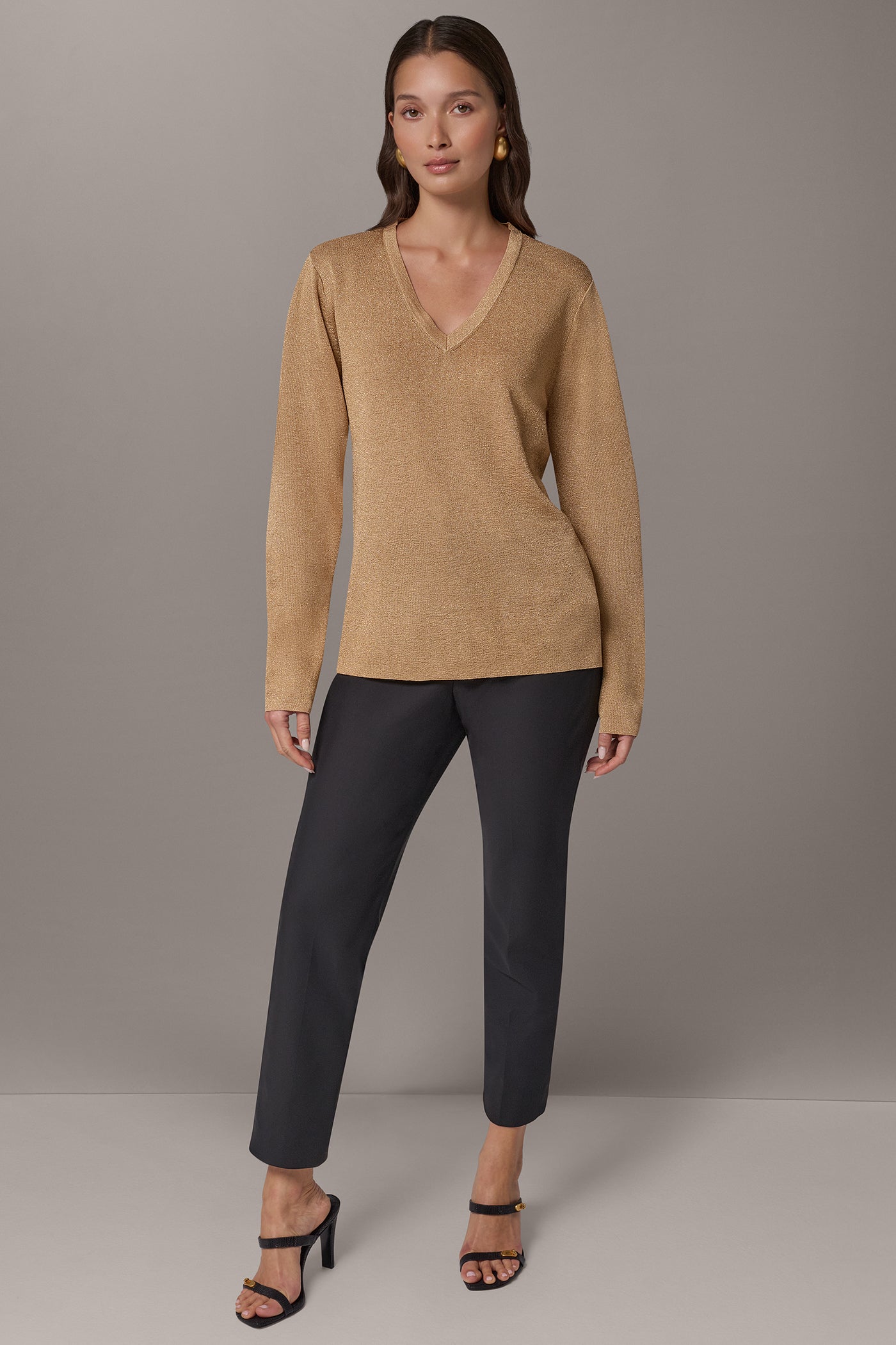 RIB KNIT V-NECK SWEATER VIEW 6