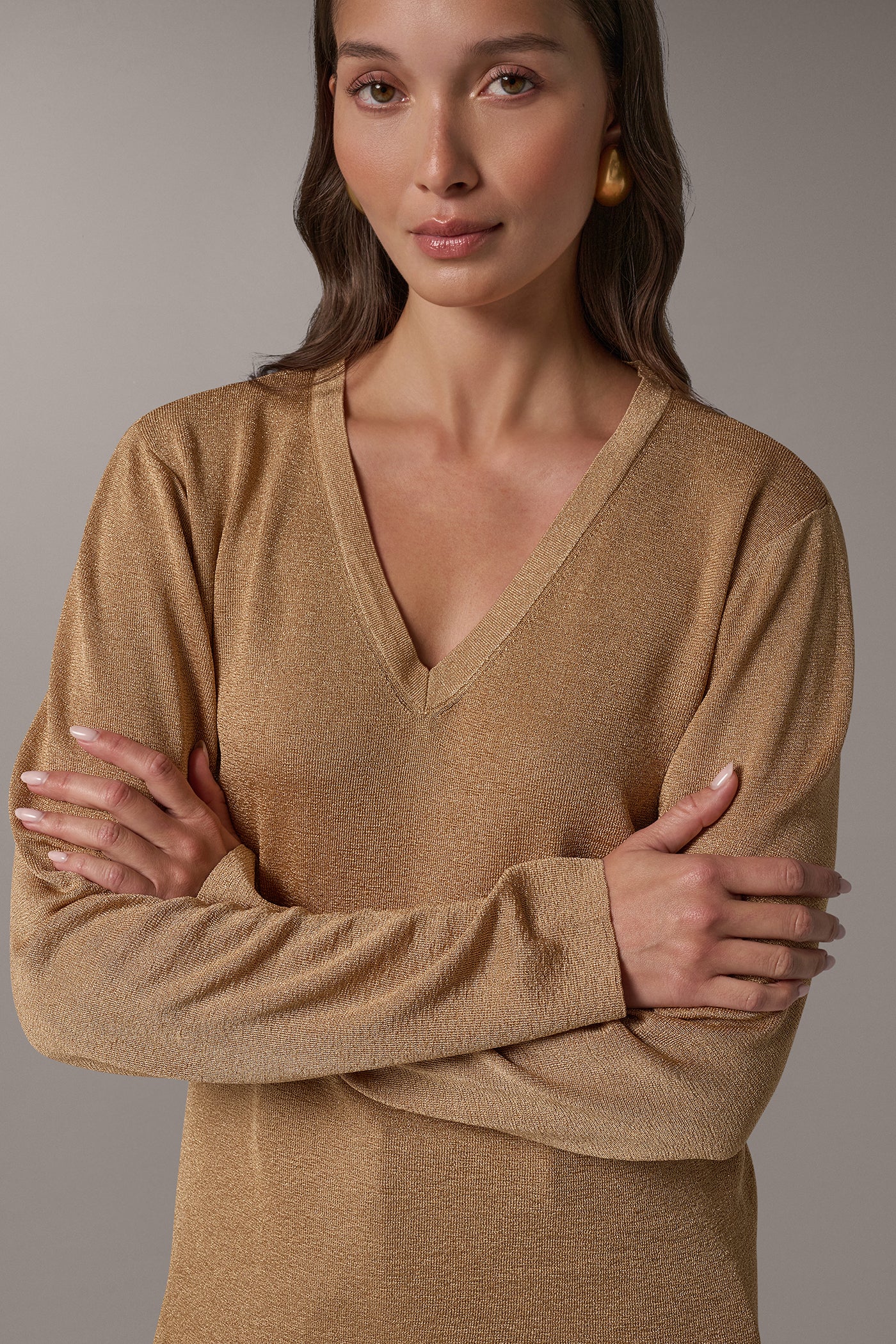 RIB KNIT V-NECK SWEATER VIEW 5