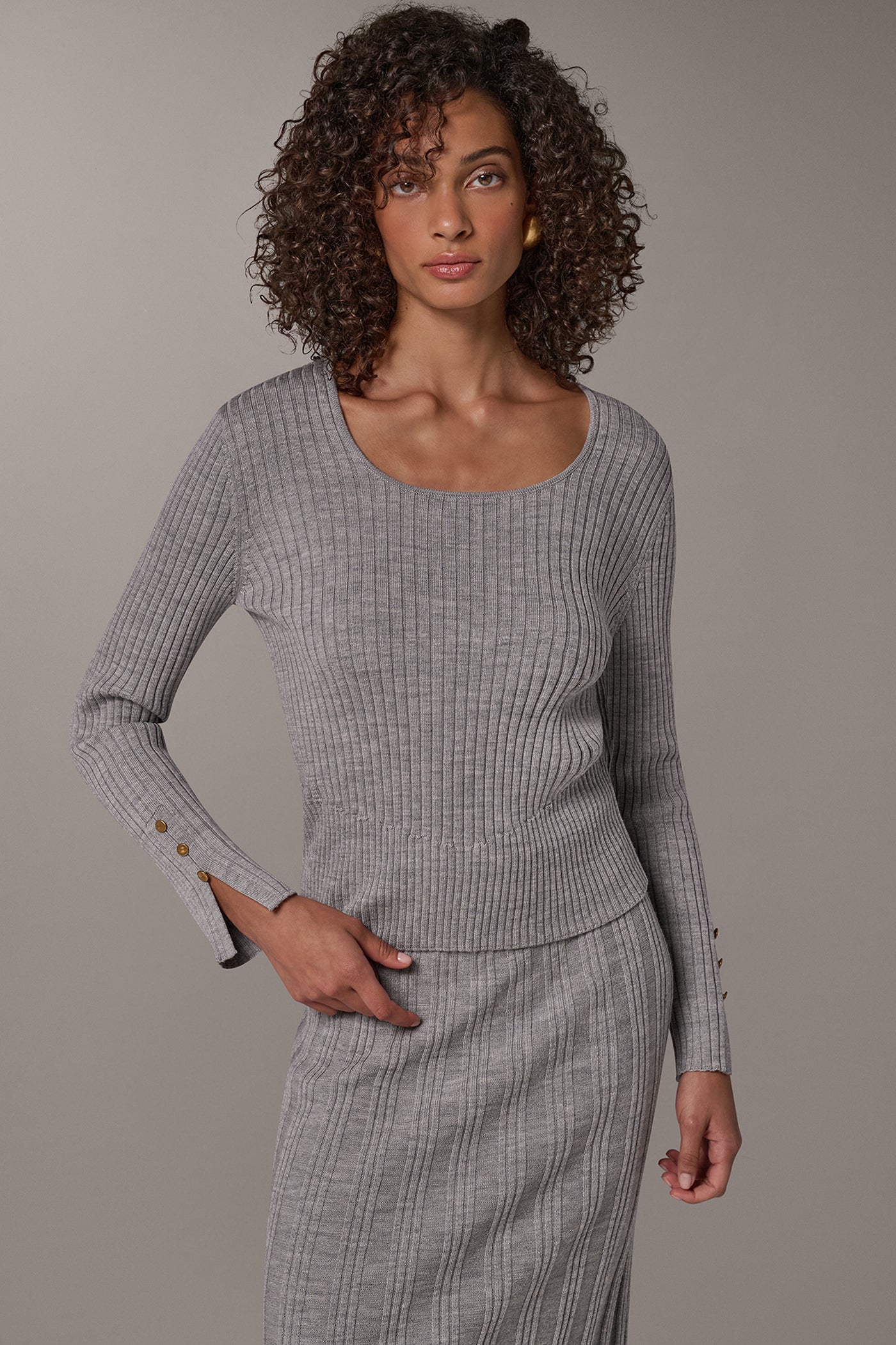 RIBBED WOOL BOATNECK SWEATER VIEW 1