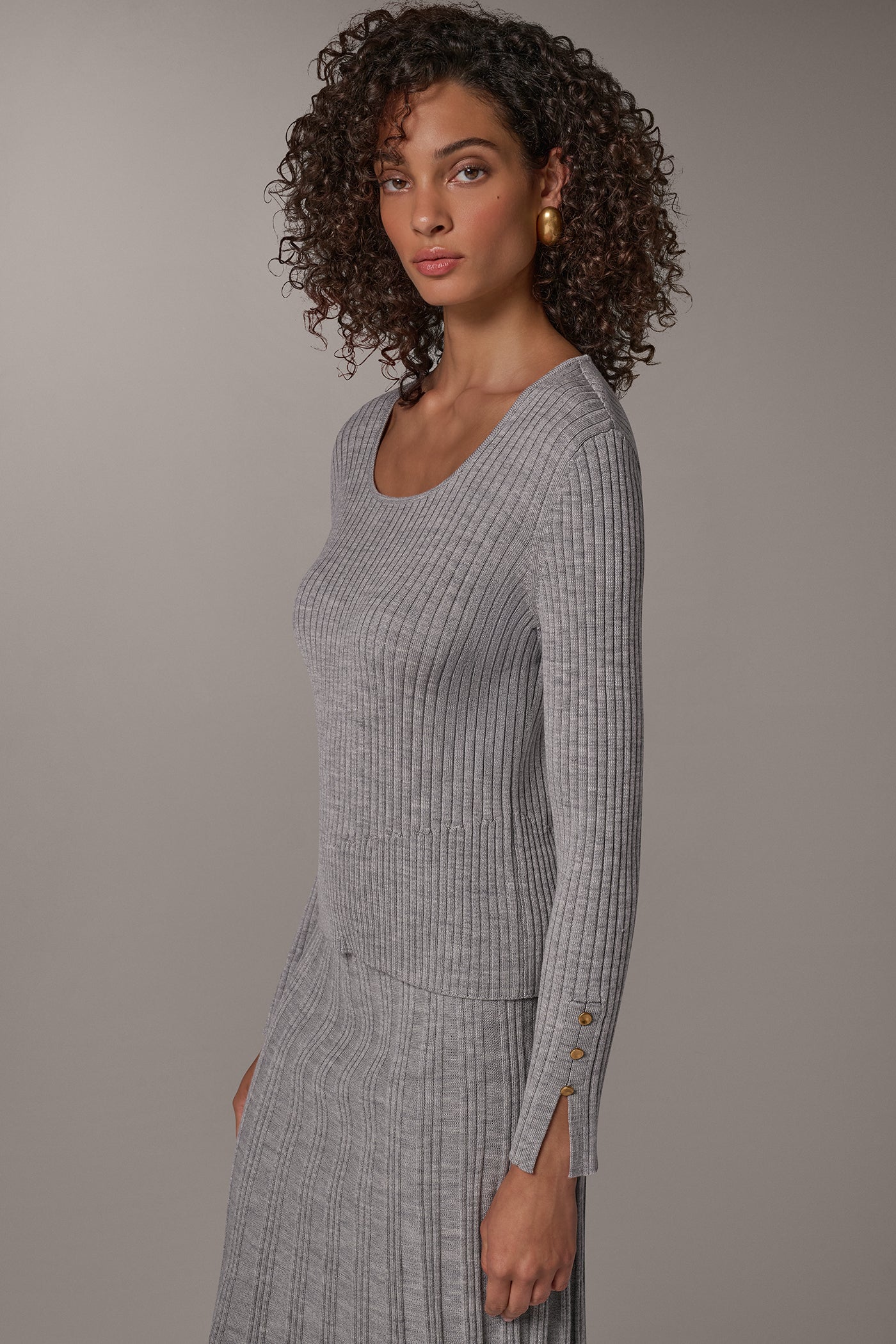 RIBBED WOOL BOATNECK SWEATER VIEW 3