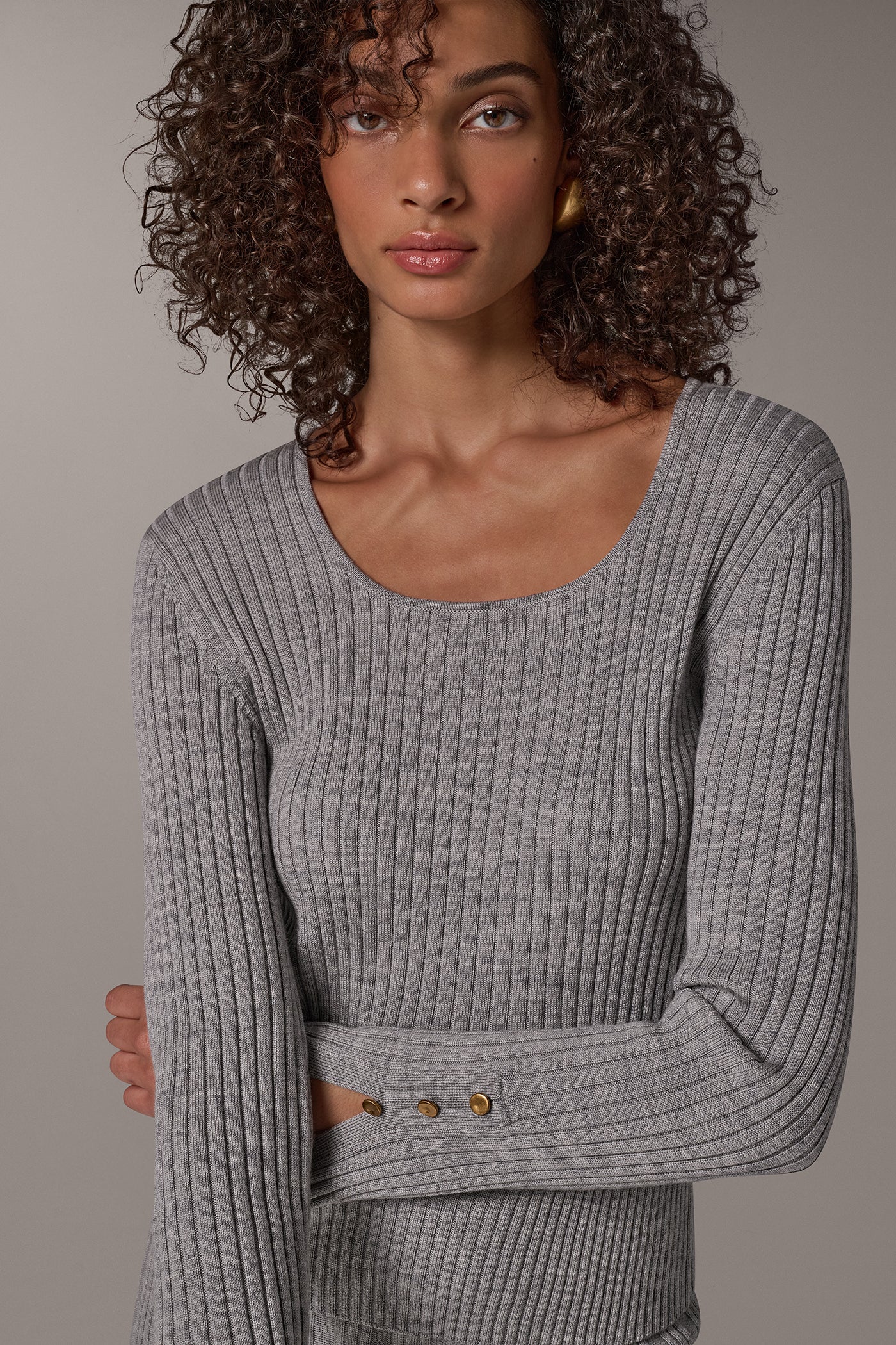 RIBBED WOOL BOATNECK SWEATER VIEW 2