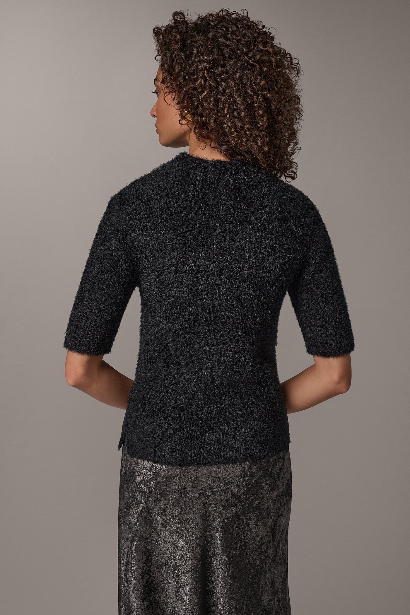 ELBOW SLEEVE MOCK NECK SWEATER VIEW 4