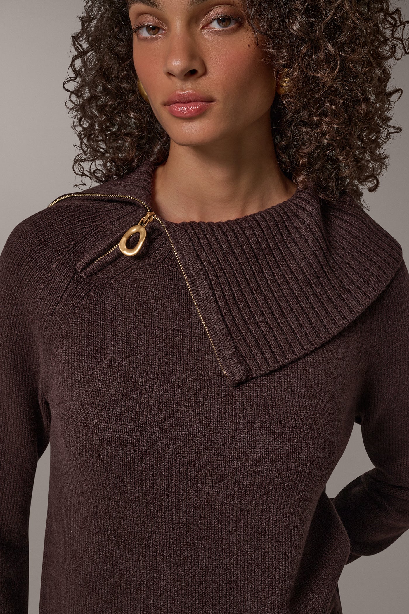 ASYMMETRIC HALF-ZIP SWEATER VIEW 4