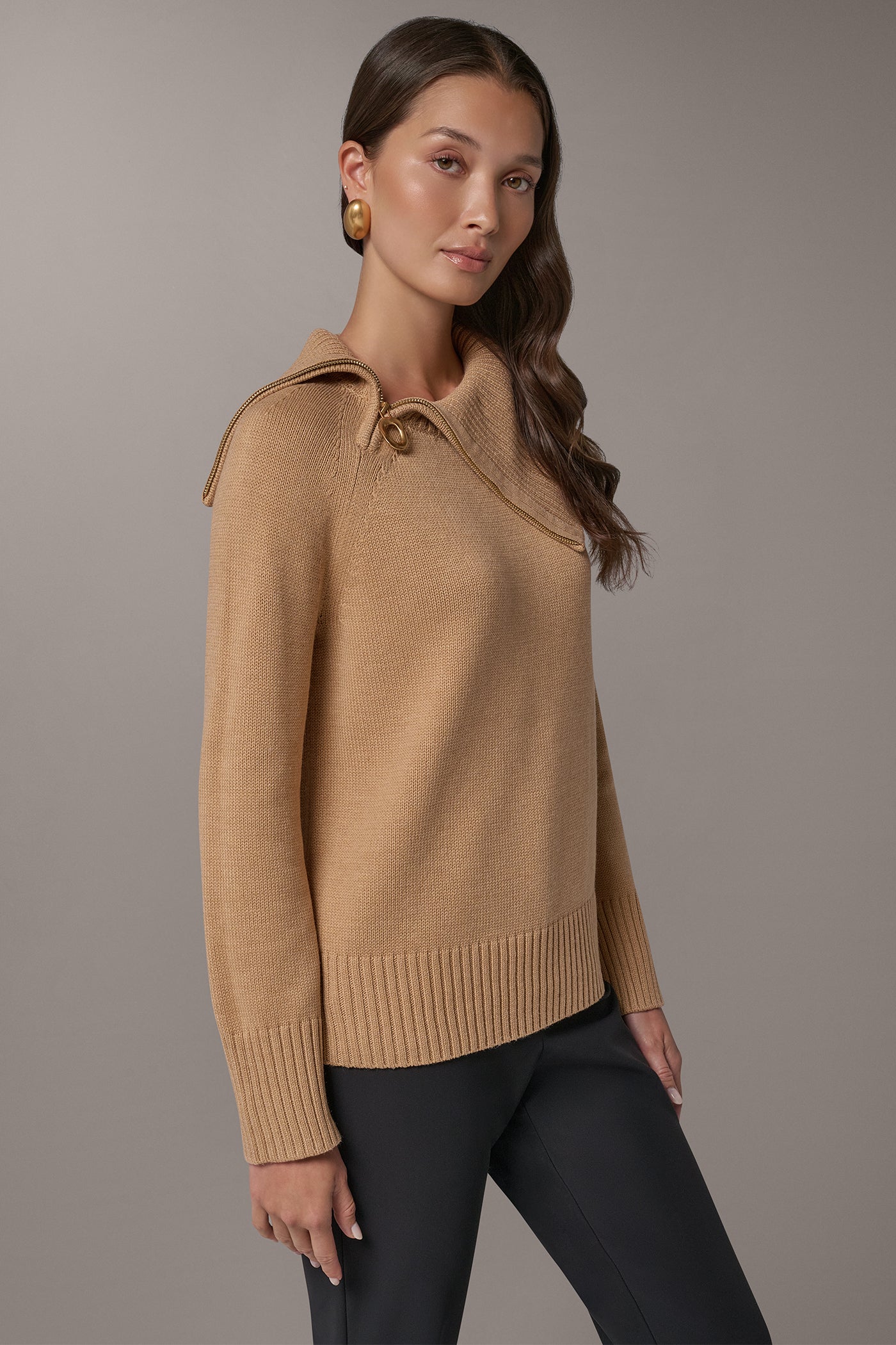 ASYMMETRIC HALF-ZIP SWEATER VIEW 3